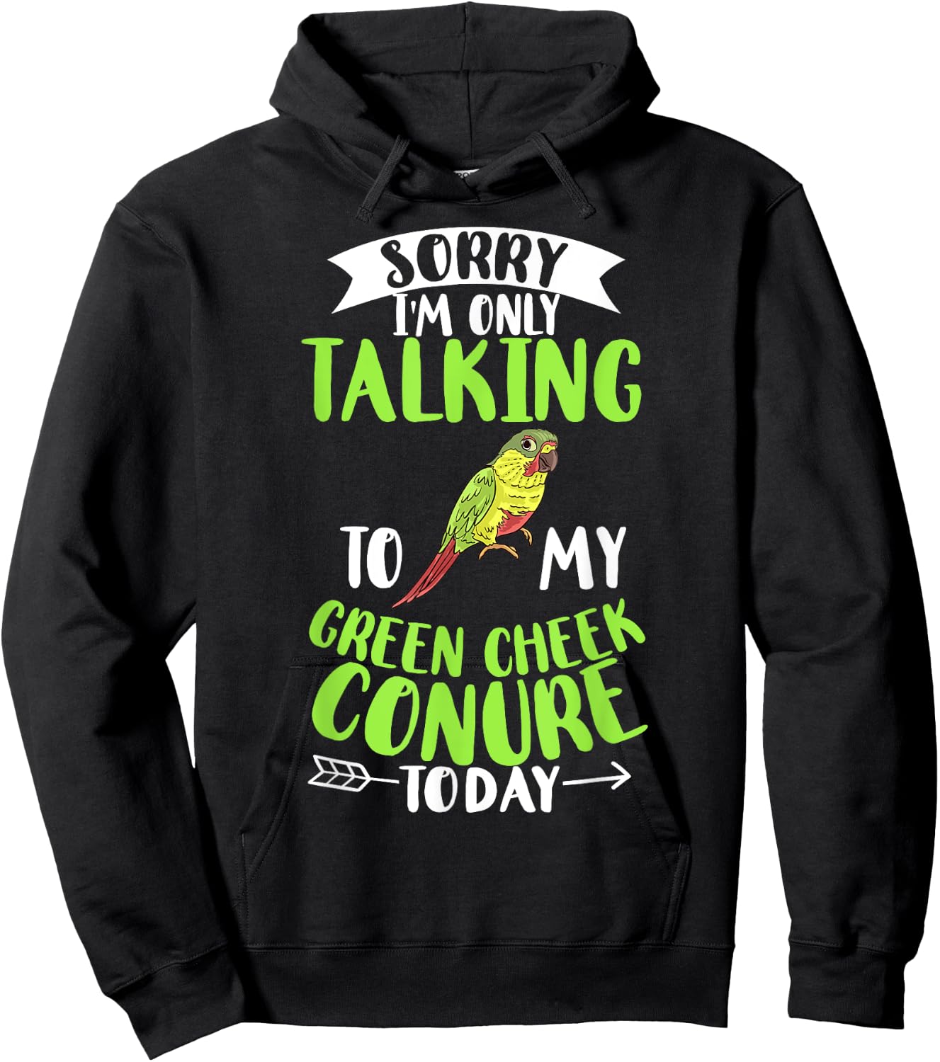 Green Cheek Conure Funny Animals Cute Birds Hoodie - Hoodie | Black