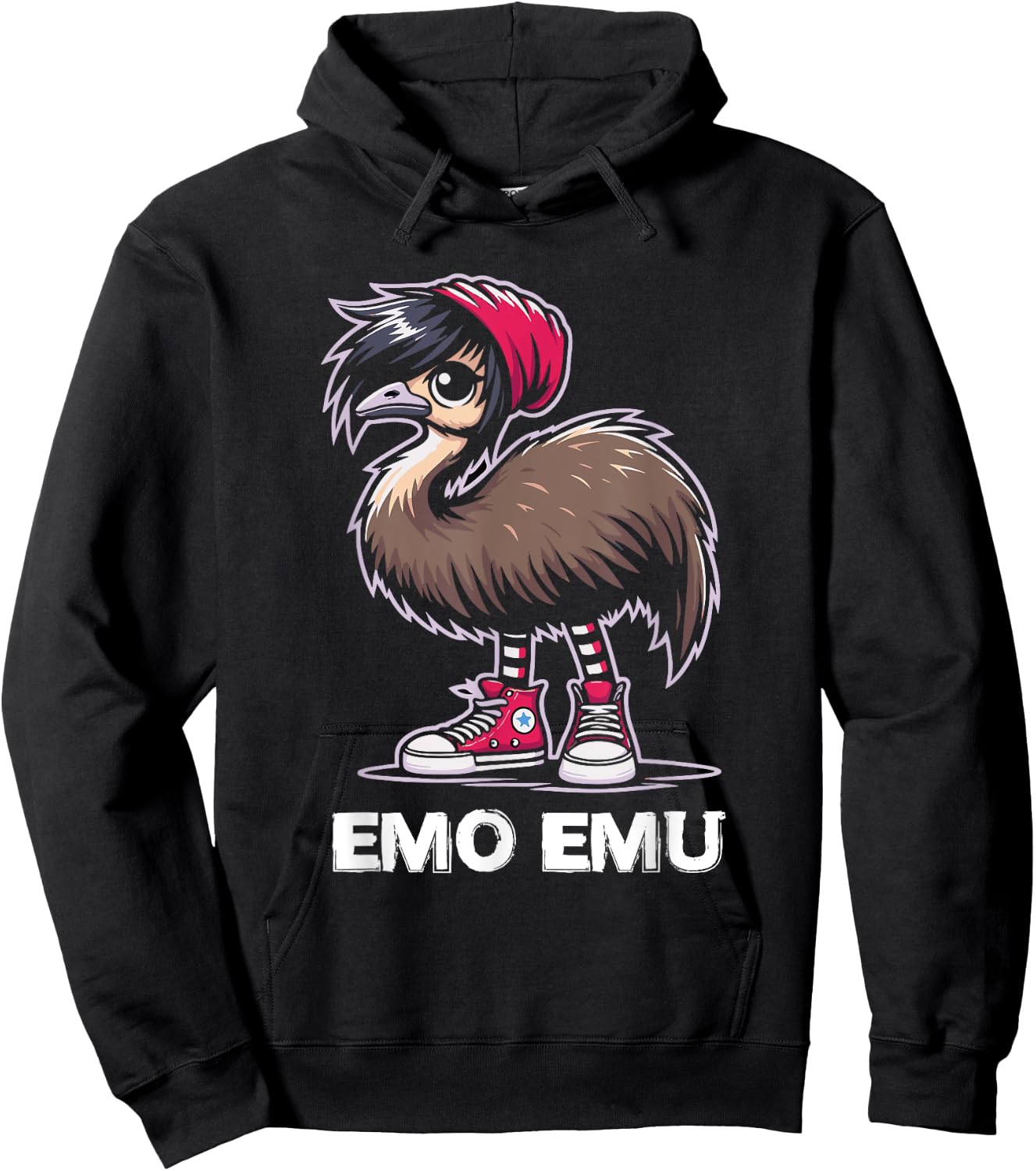 Emo Emu Bird Emocore Punk Goth Gothic Hoodie - Hoodie | Black