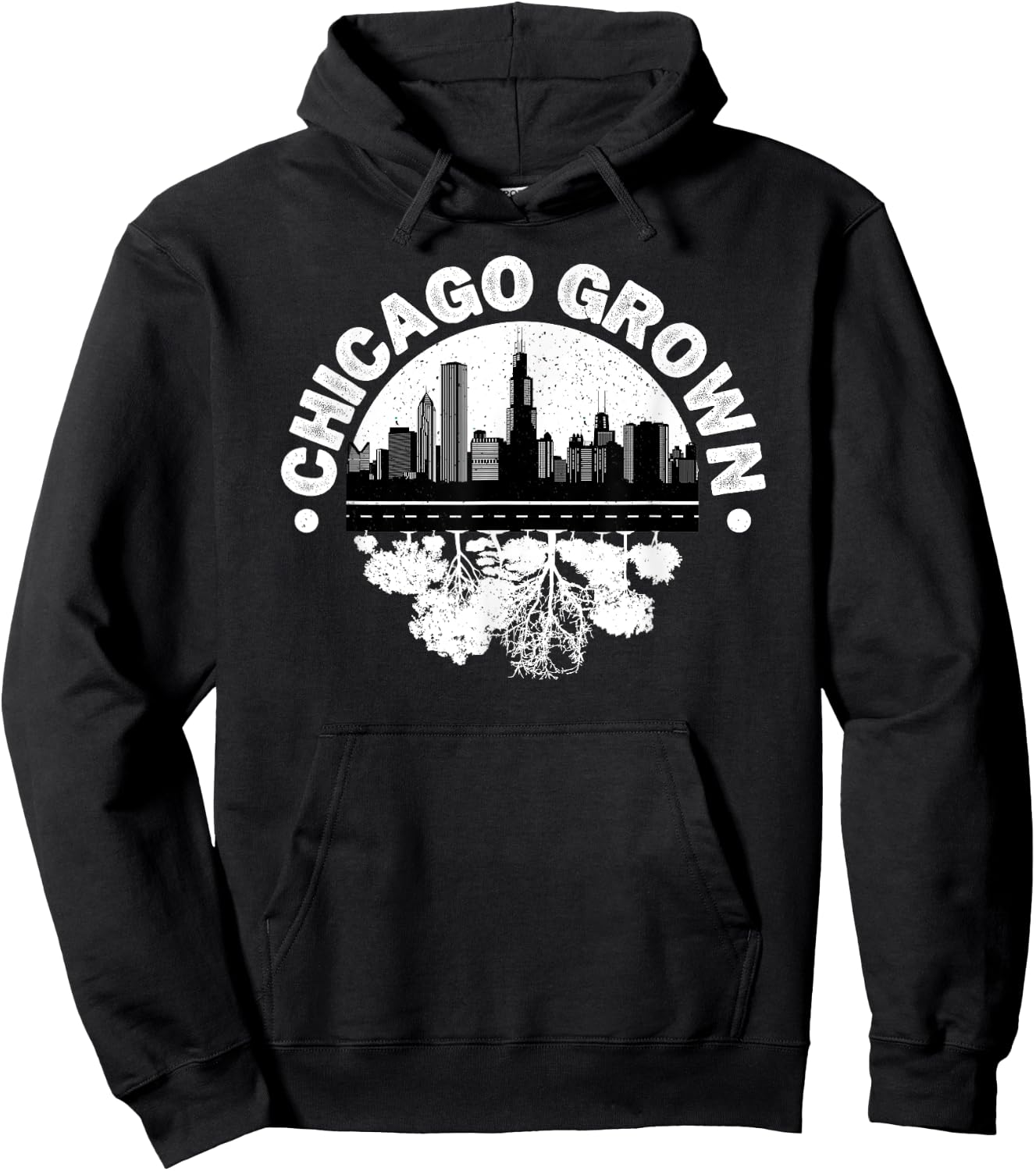 Chicago Grown Skyline Roots Hoodie - Hoodie | Black