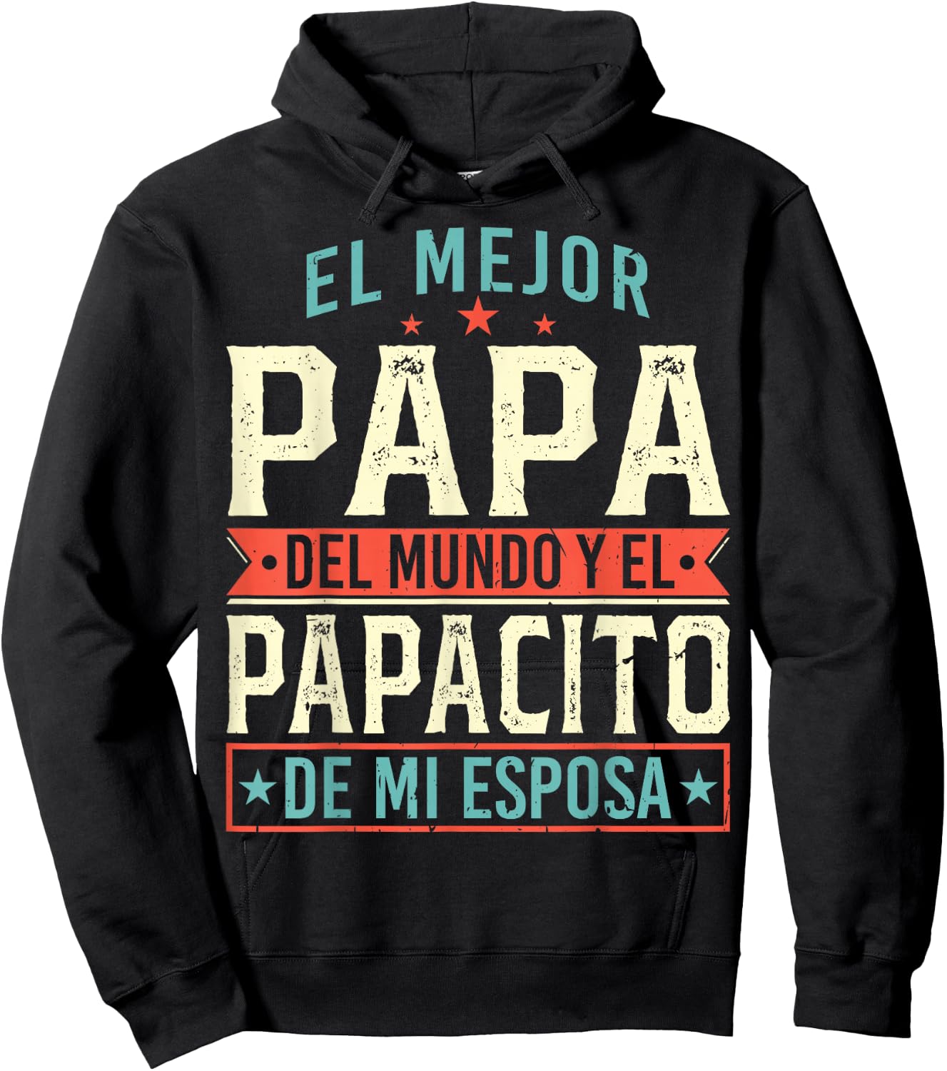 El Mejor Papa Del Mundo Camiseta En Espanol Padre Latino Hoodie - Hoodie | Black