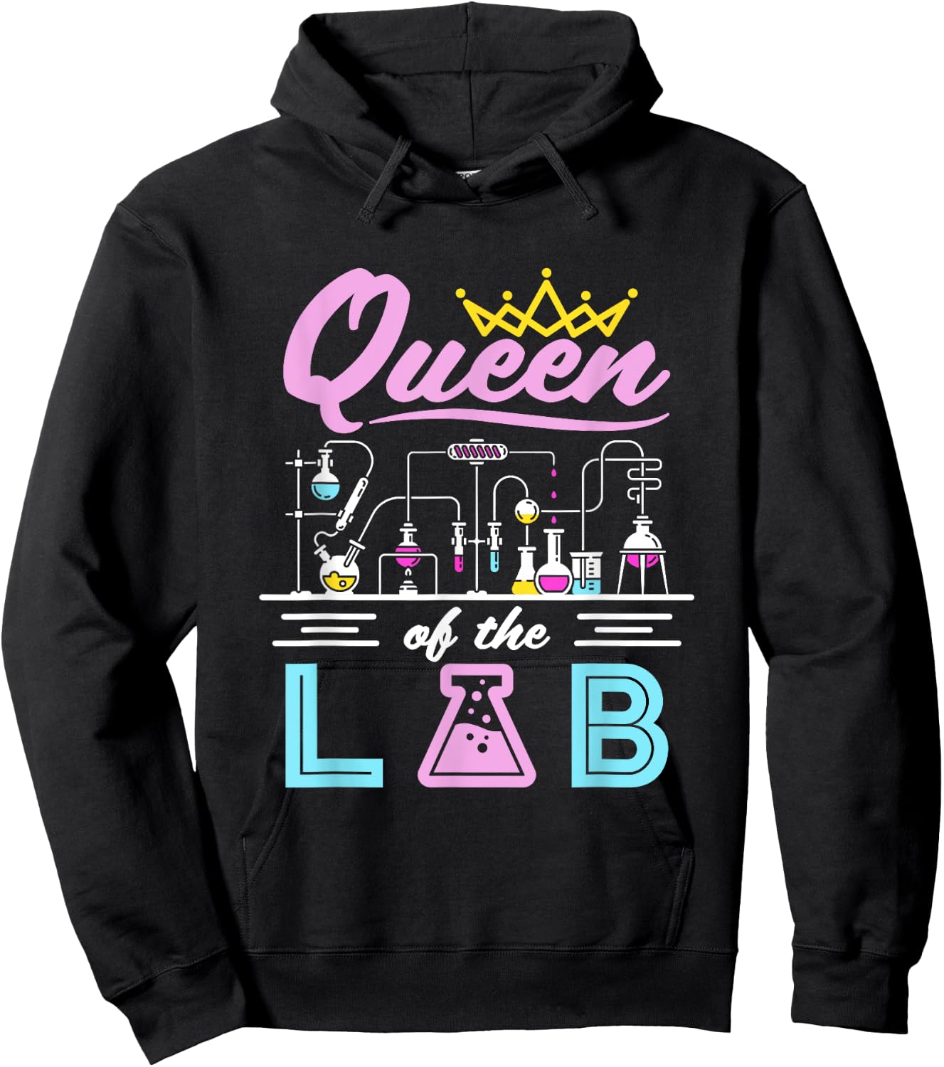 Lab Queen Cute Female Scientist Laboratory Science Women Hoodie - Hoodie | Black