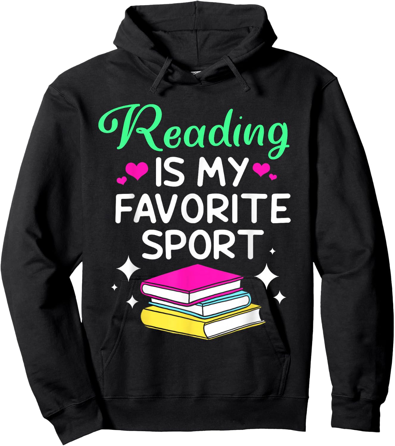 Funny Book Lover Reading Is My Favorite Sport Hoodie - Hoodie | Black