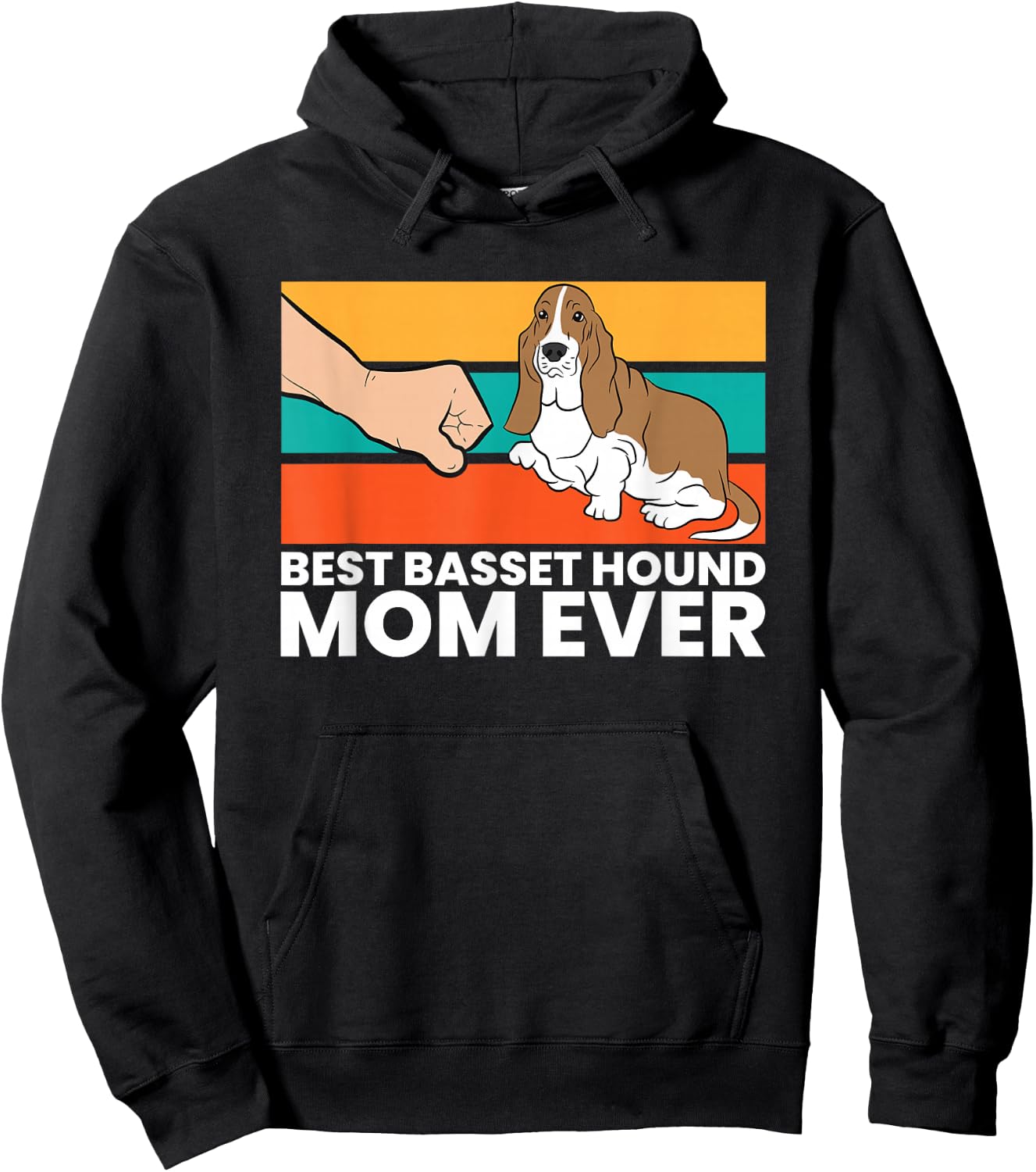 Best Basset Hound Mom Ever Cute Basset Hound Hoodie - Hoodie | Black