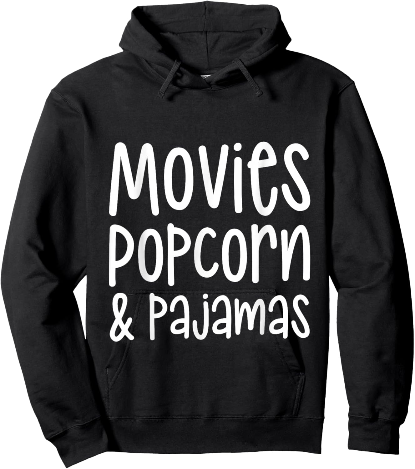 Movies Popcorn And Pajamas Cozy Movie Night Essentials Hoodie - Hoodie | Black