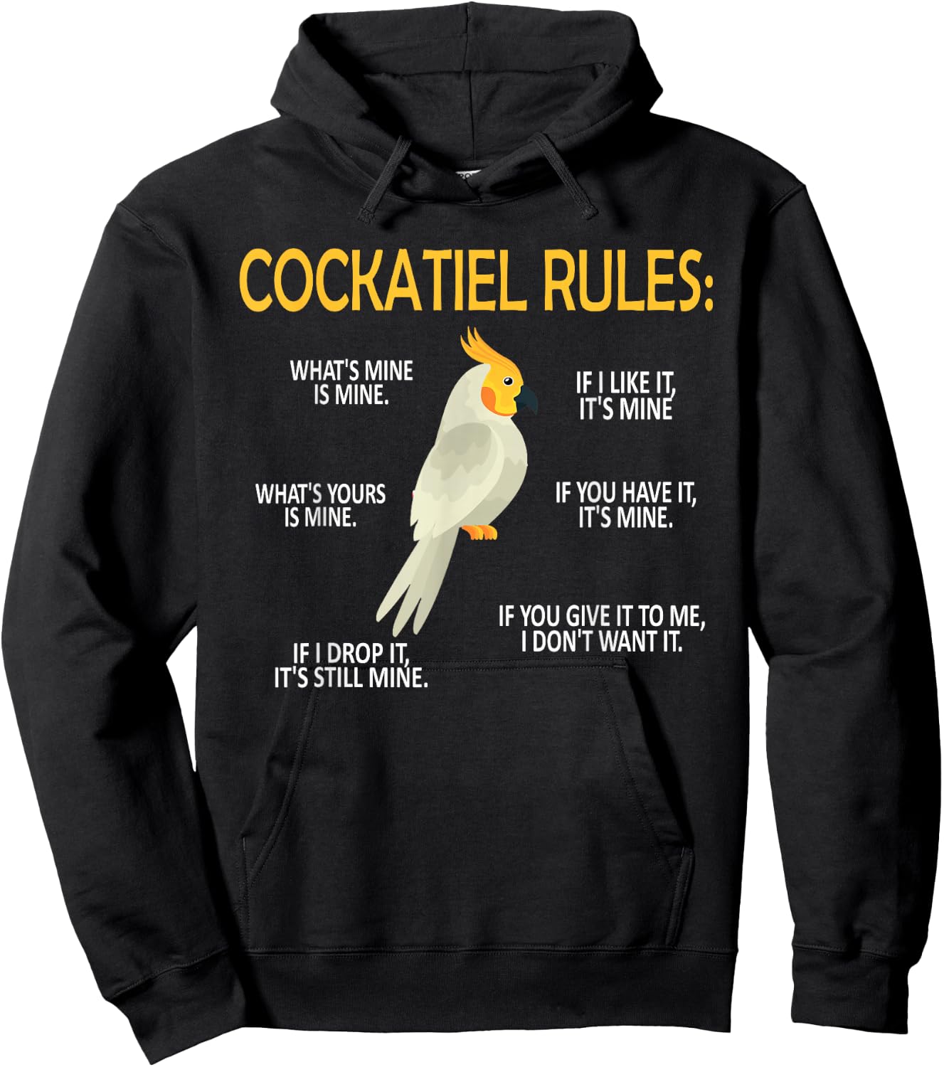 Cockatiel Rules Cockatiel Owner Bird Cockatiel Parrot Hoodie - Hoodie | Black