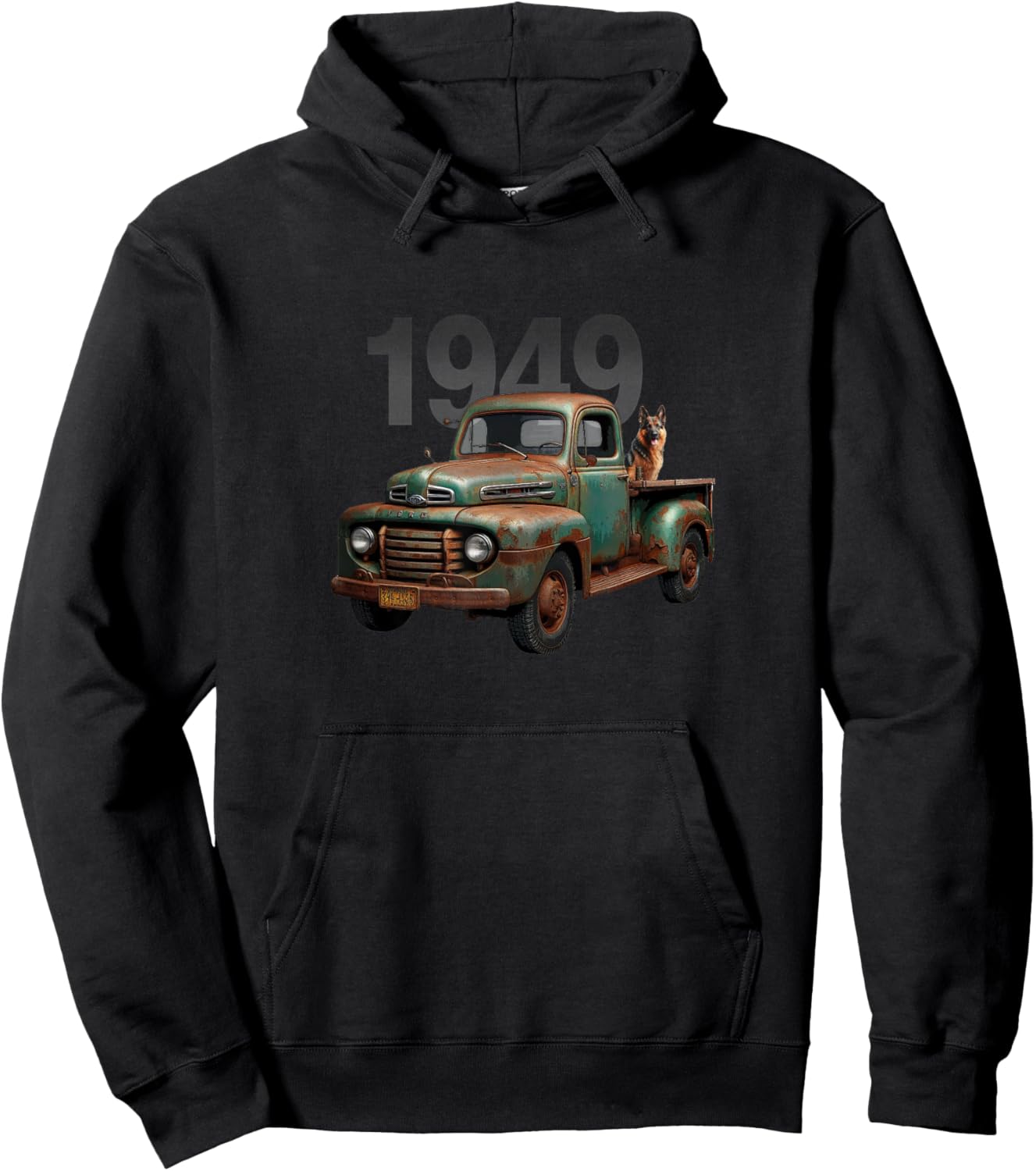 Old Green 1949 Pickup Truck, Vintage Pick Up, Classic Trucks Hoodie - Hoodie | Black