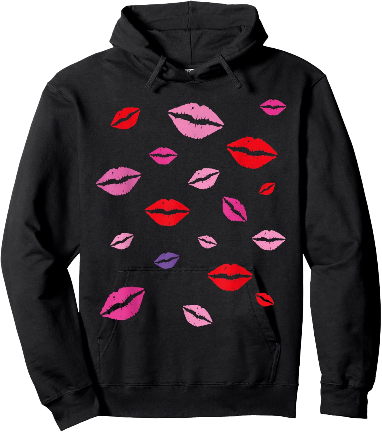 Kisses Painted Lips. Hoodie - Hoodie | Black