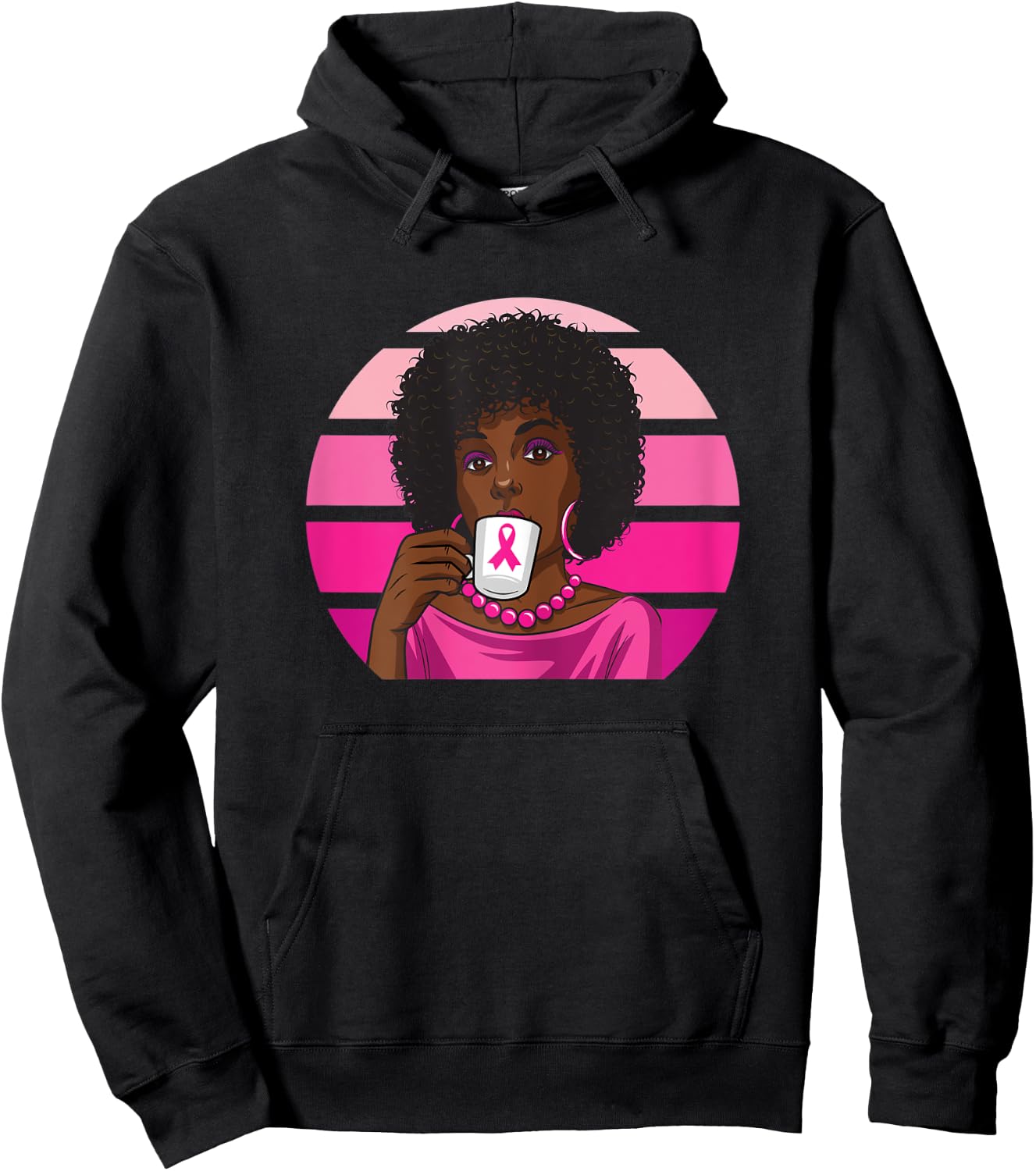 Black Women Breast Cancer Melanin African American Afro Hoodie - Hoodie | Black