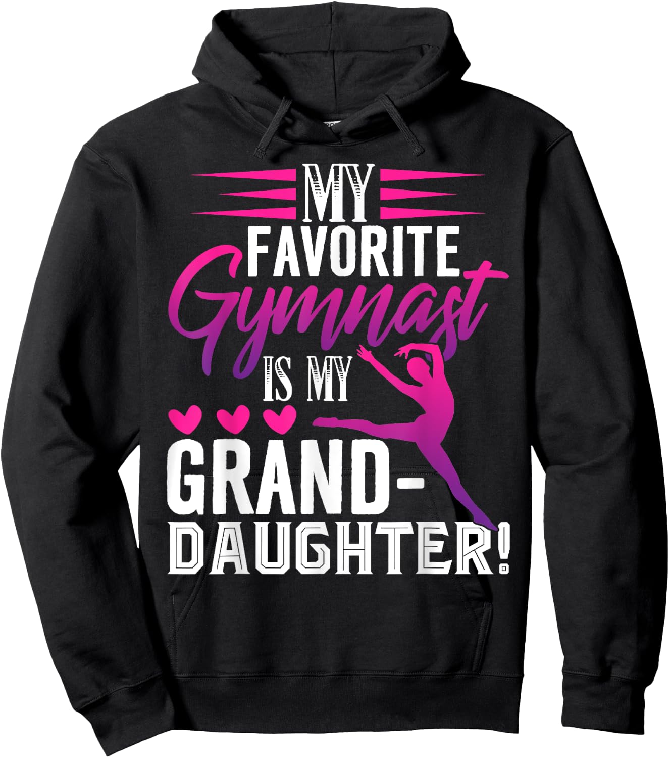 Cute Gymnastics Grandma Shirt Gymnast Grandma Gift Hoodie - Hoodie | Black