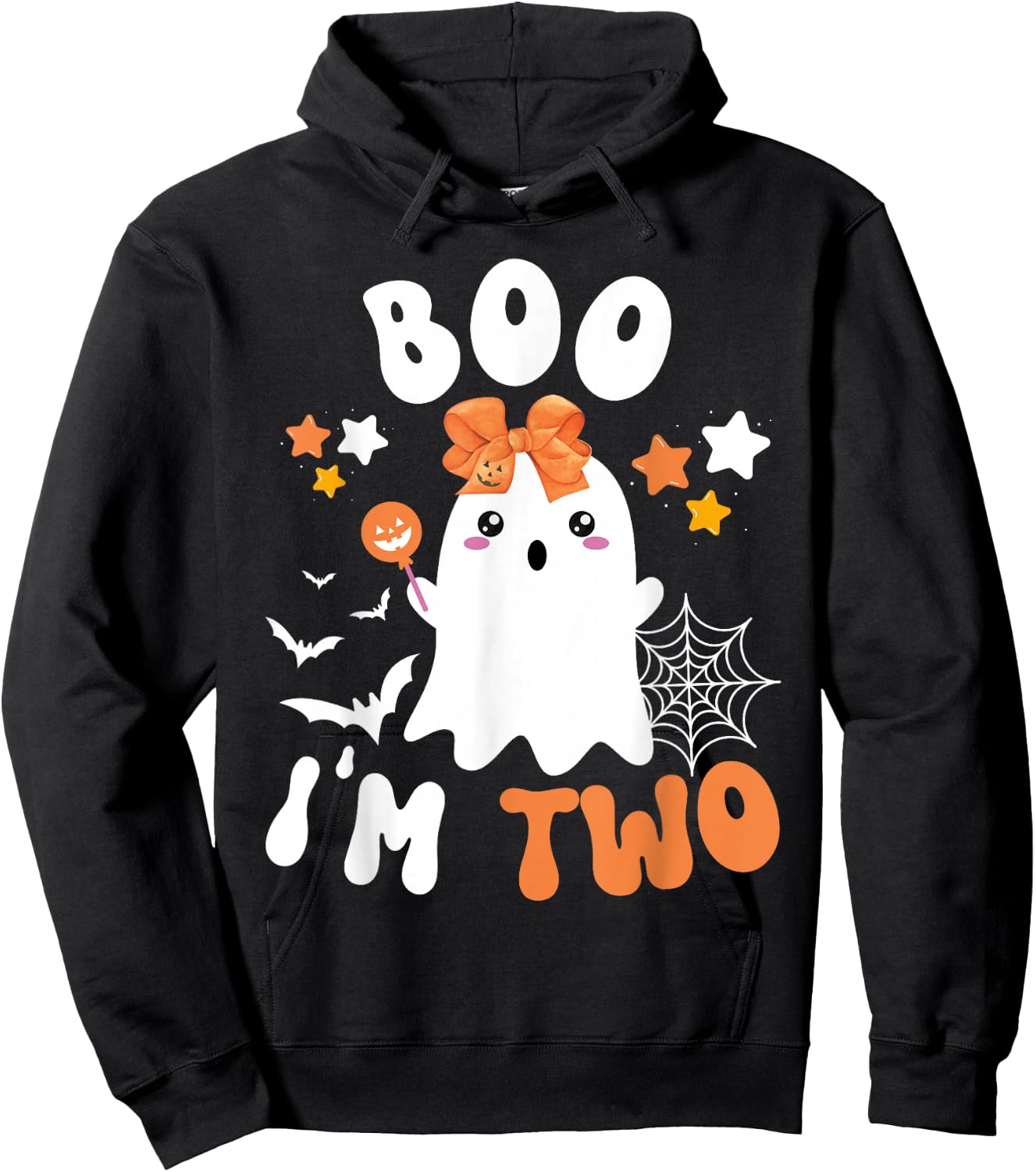 Boo I'm Two 2nd Birthday Girl-Cute Halloween Ghost Birthday Hoodie - Hoodie | Black
