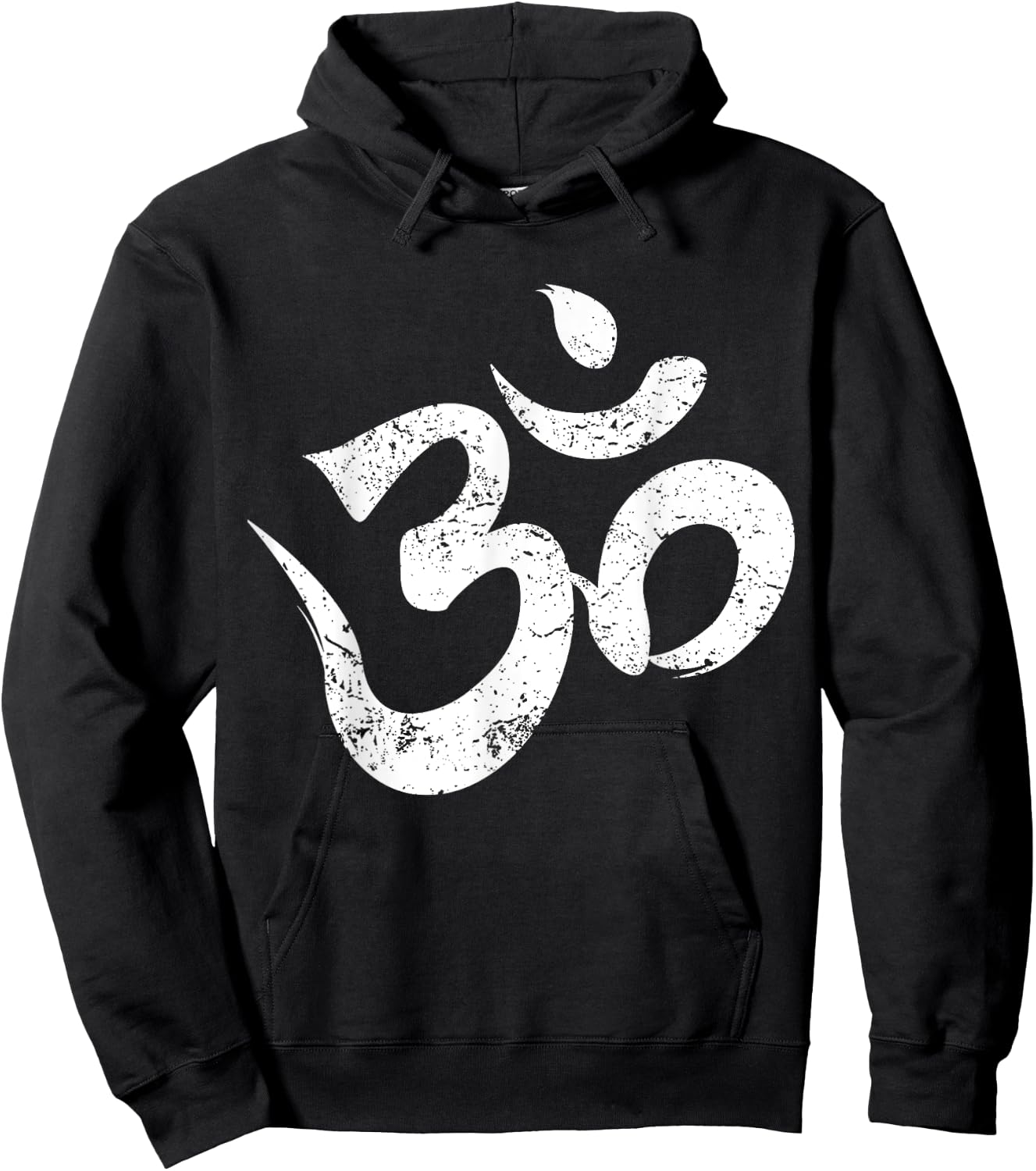 Distressed Om Meditation Spiritual Indian Yoga Symbol Om Hoodie - Hoodie | Black