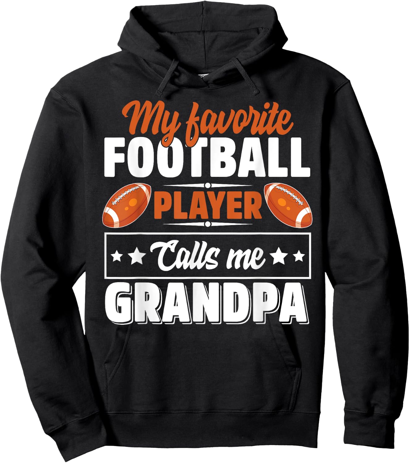 My Favorite Football Player Calls Me Grandpa Cute Hoodie - Hoodie | Black