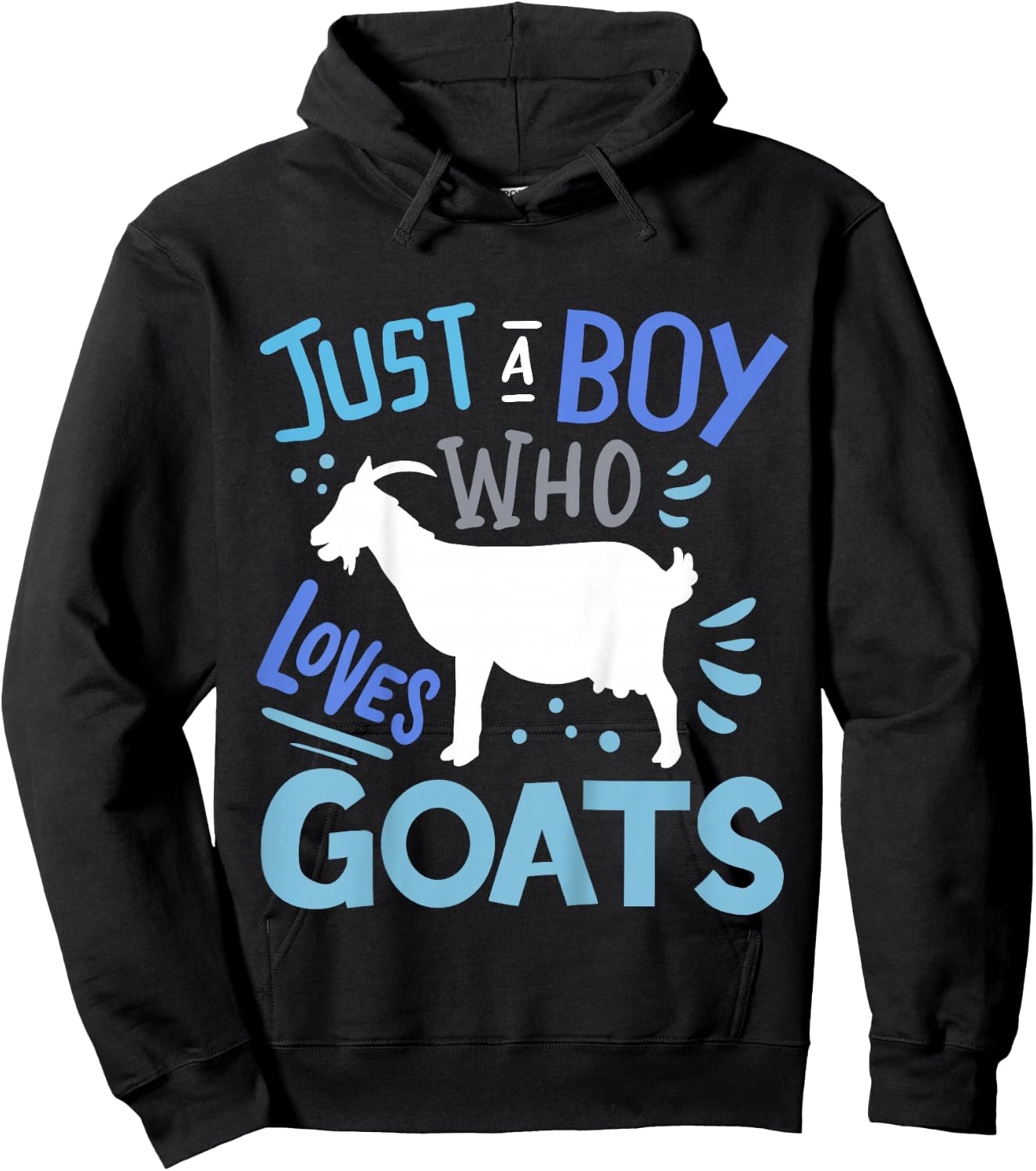 Kids Goat Just A Boy Who Loves Goats Gift Hoodie - Hoodie | Black