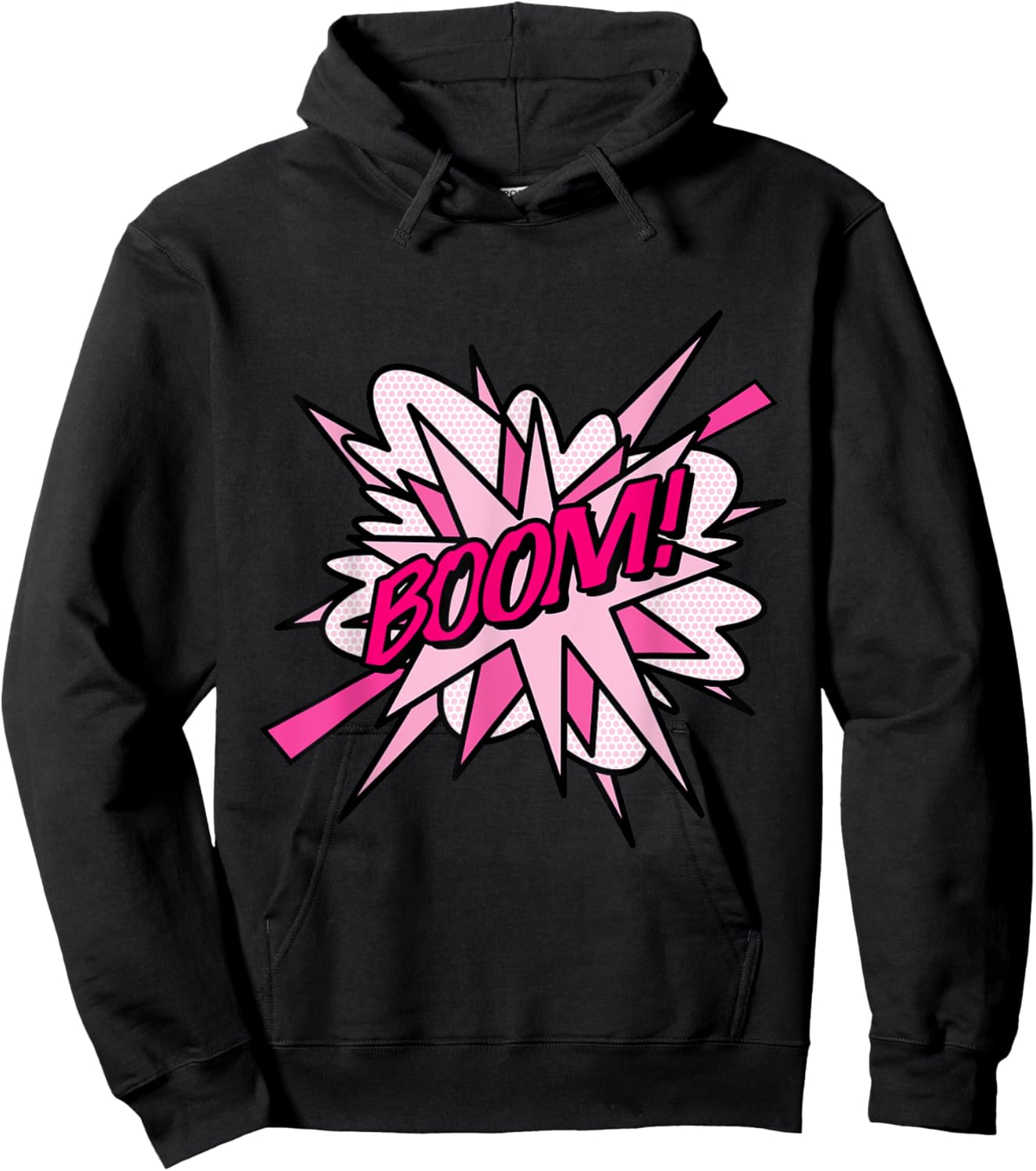 Pink Boom Comic Pop Art Modern Fun Retro Design Hoodie - Hoodie | Black