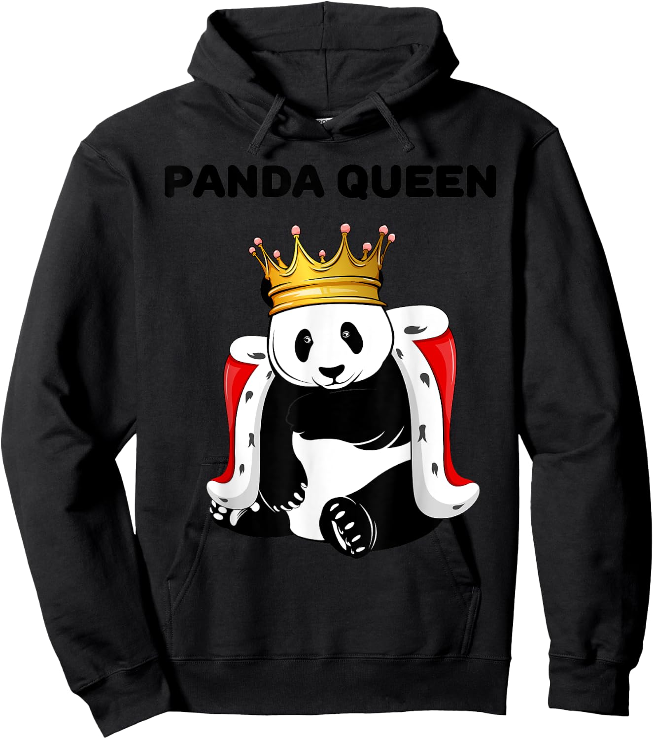 Panda Queen | Girls Panda Lover | Panda Hoodie - Hoodie | Black
