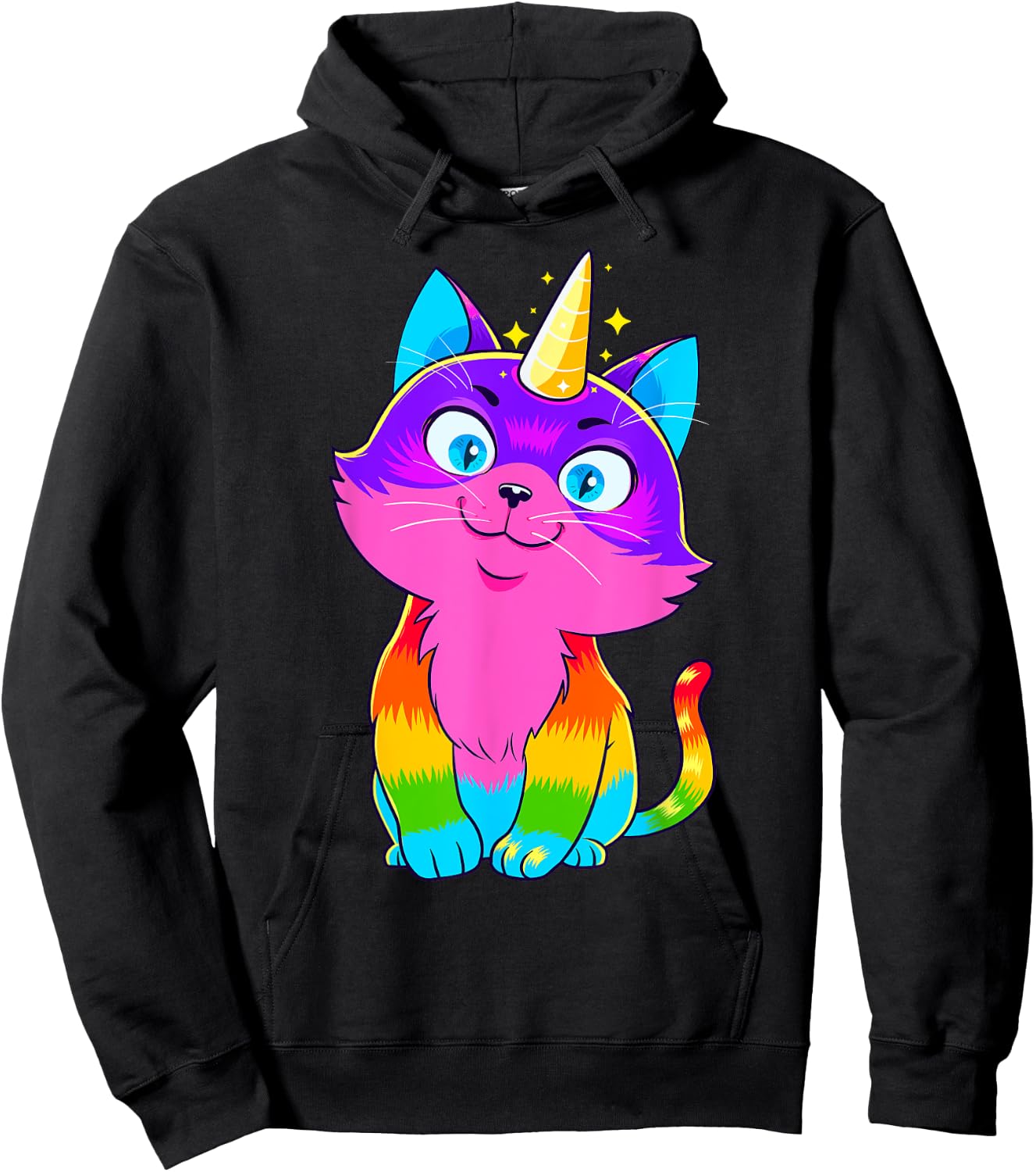 Caticorn Unicorn Cat Unikitty Kittycorn Cats Girls Women Hoodie - Hoodie | Black