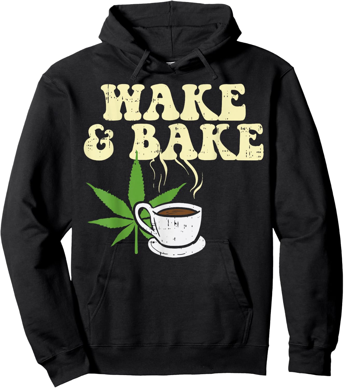 Wake Bake Coffee Weed Cannabis 420 Funny THC Stoner Gift Hoodie - Hoodie | Black