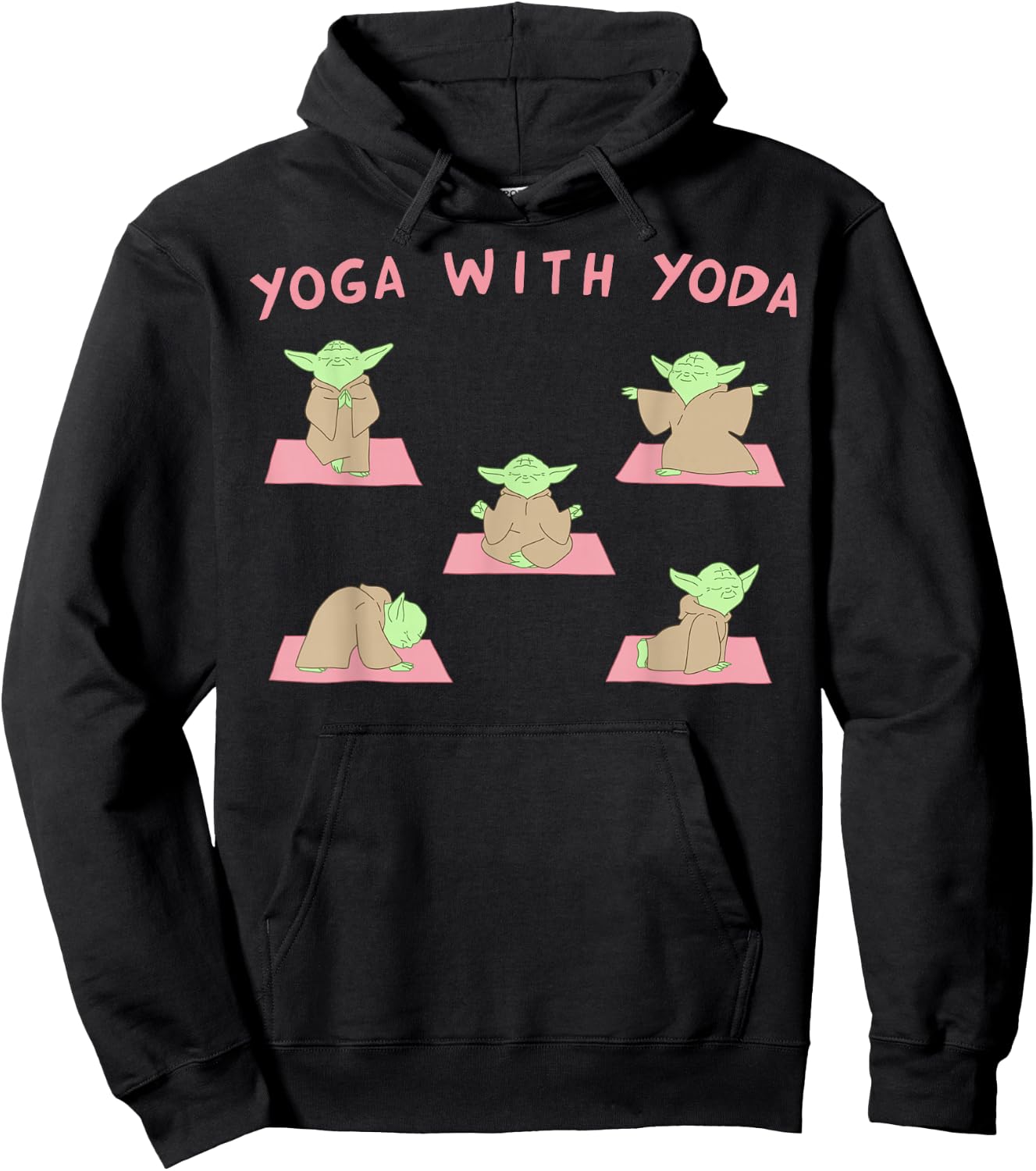 Star Wars Yoga With Yoda Hoodie - Hoodie | Black