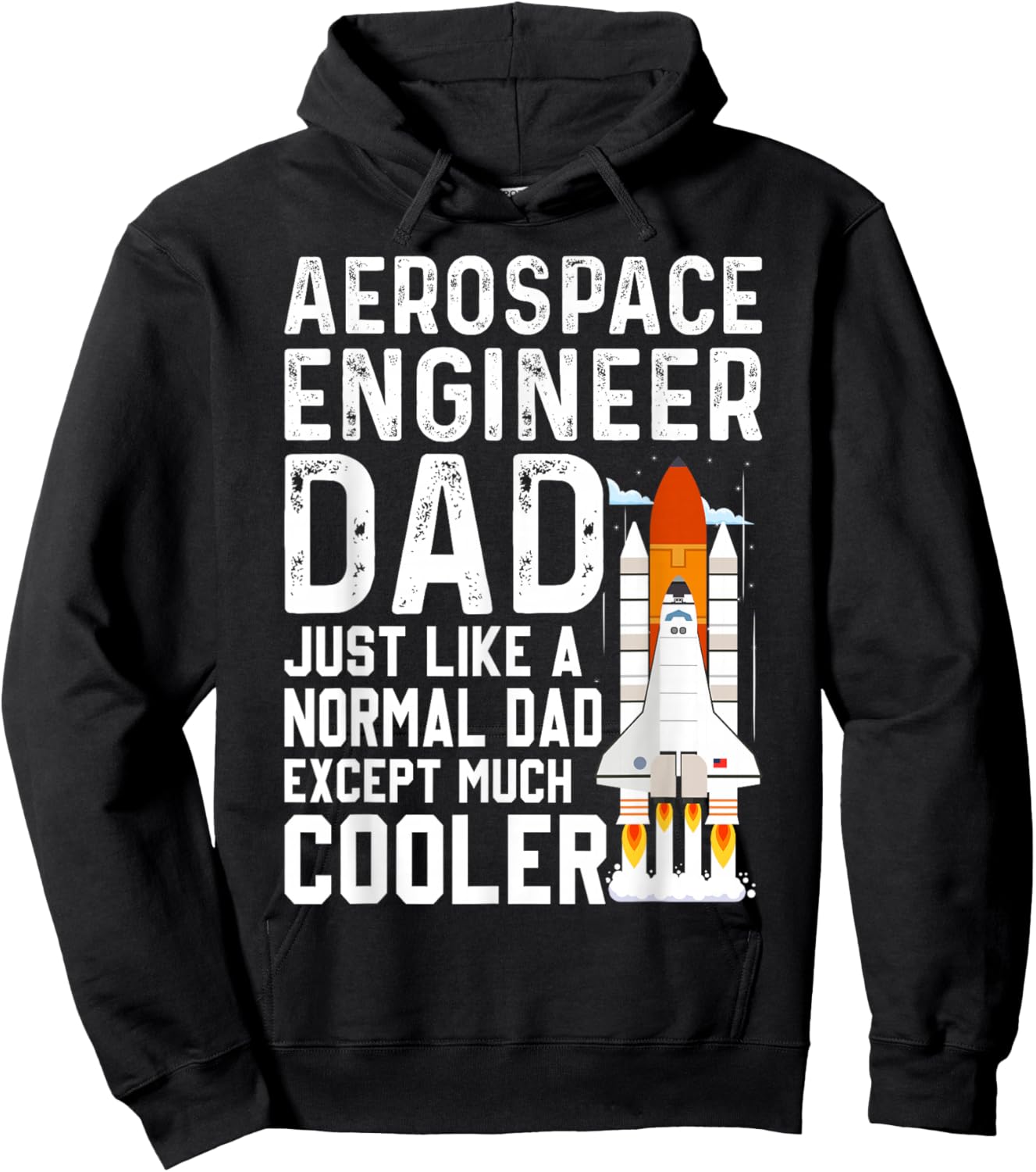 Aerospace Engineer Dad Much Cooler Fathers Day Hoodie - Hoodie | Black