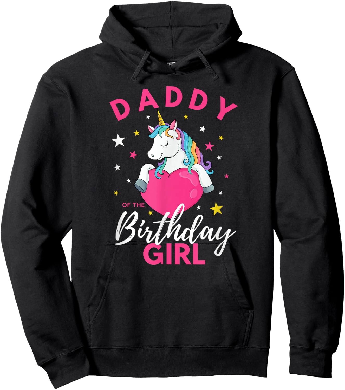 Daddy Of The Birthday Girl Unicorn Hoodie - Hoodie | Black