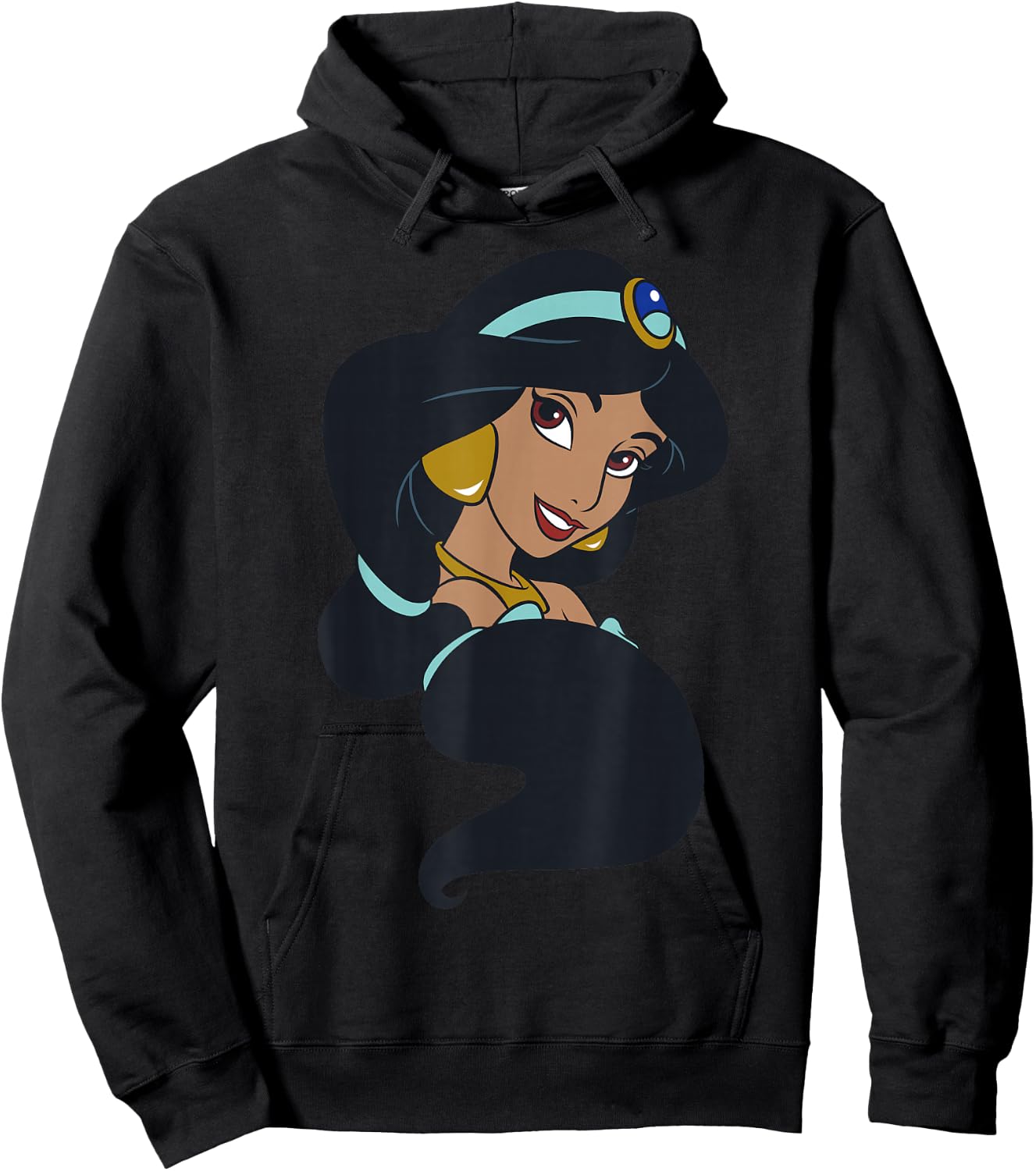 Disney Aladdin Jasmine Hair Swirl Big Portrait Hoodie - Hoodie | Black
