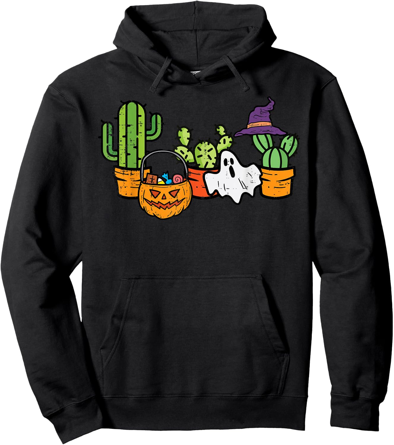 Halloween Cactus Succulent Plant Costume Men Women Kids Girl Hoodie - Hoodie | Black