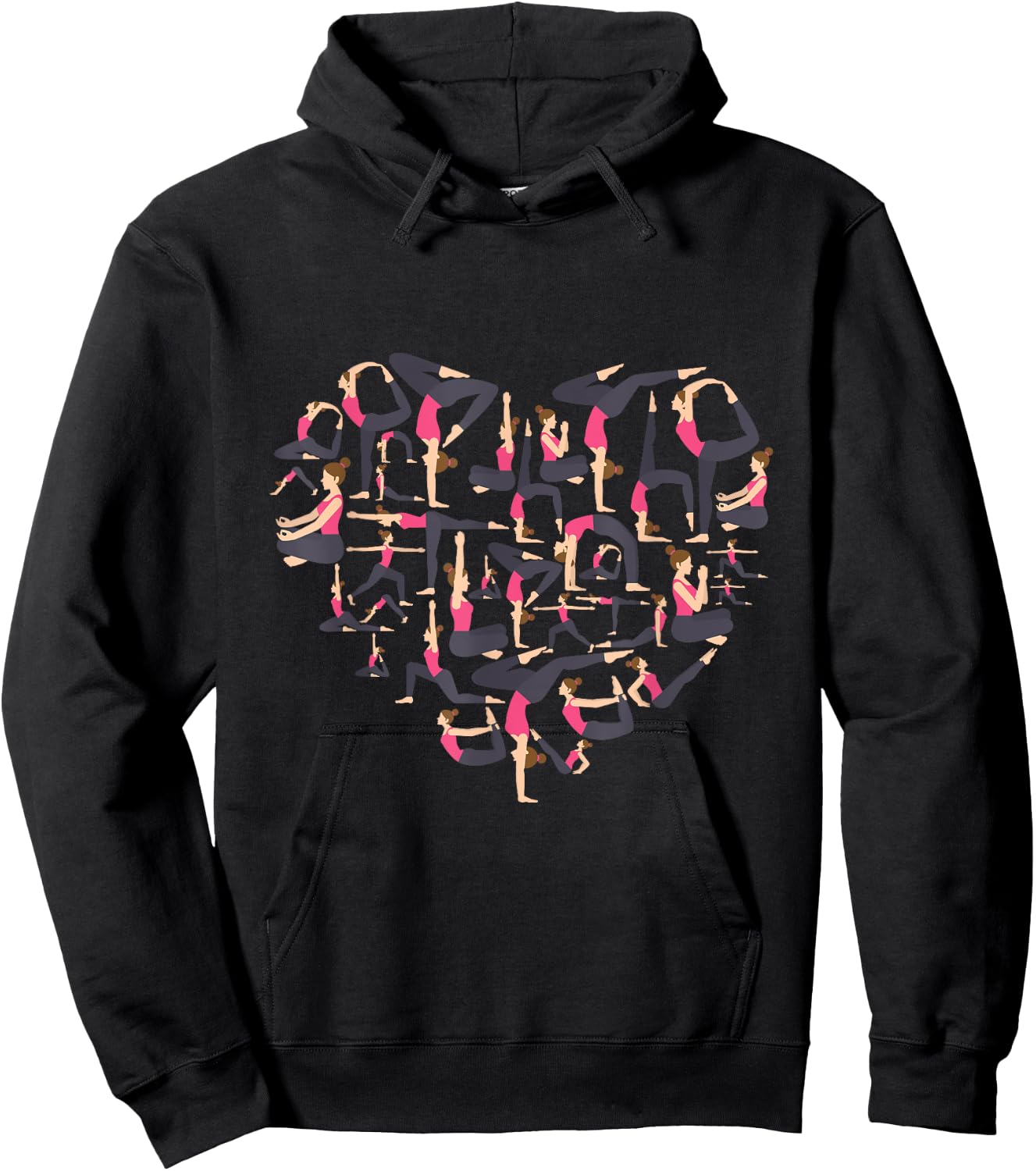 Love Yoga heart meditation pose men girl women Zen Spiritual Hoodie - Hoodie | Black