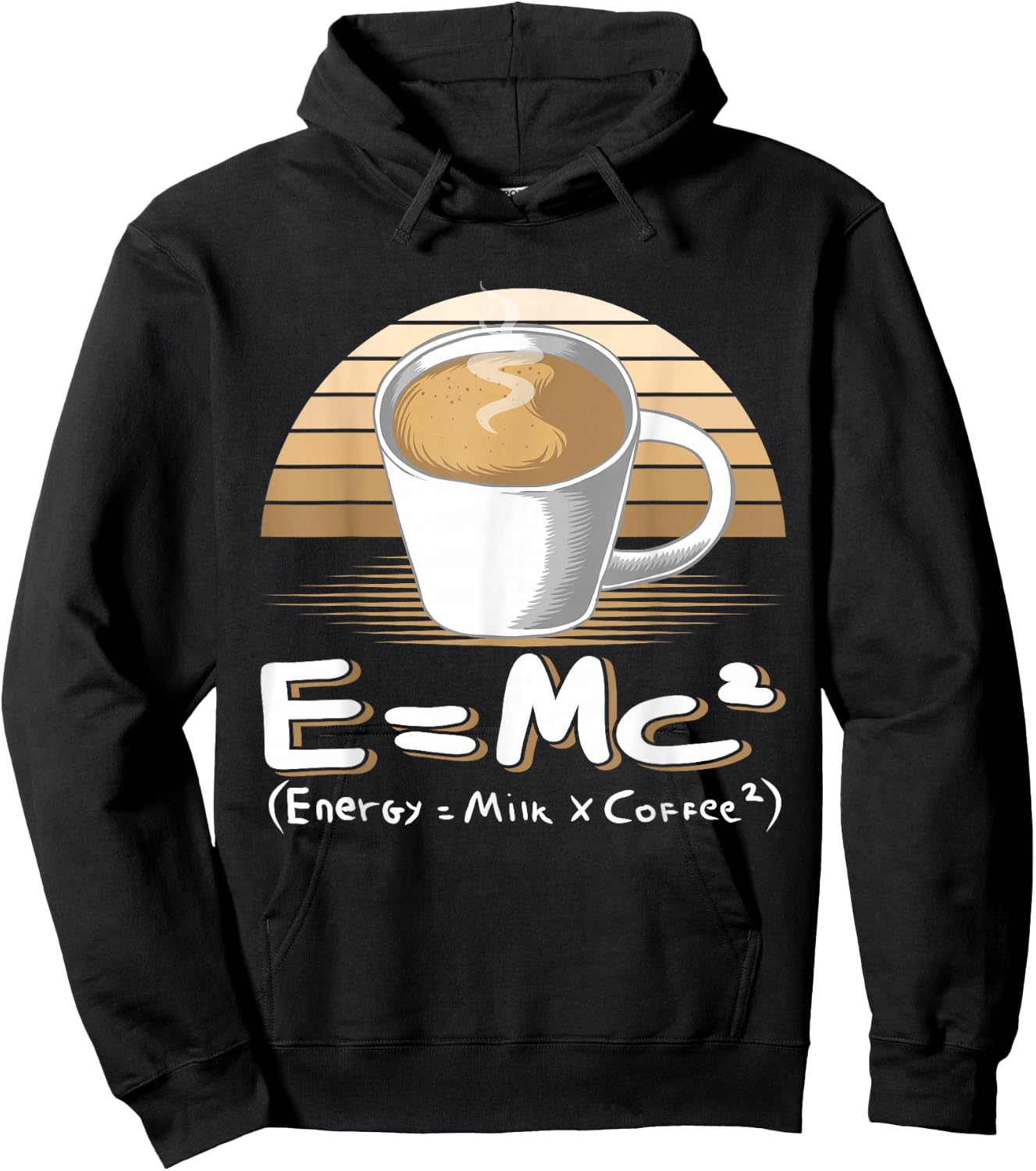 Funny Science E=MC2 Coffee Energy Milk Coffee Formula Hoodie - Hoodie | Black