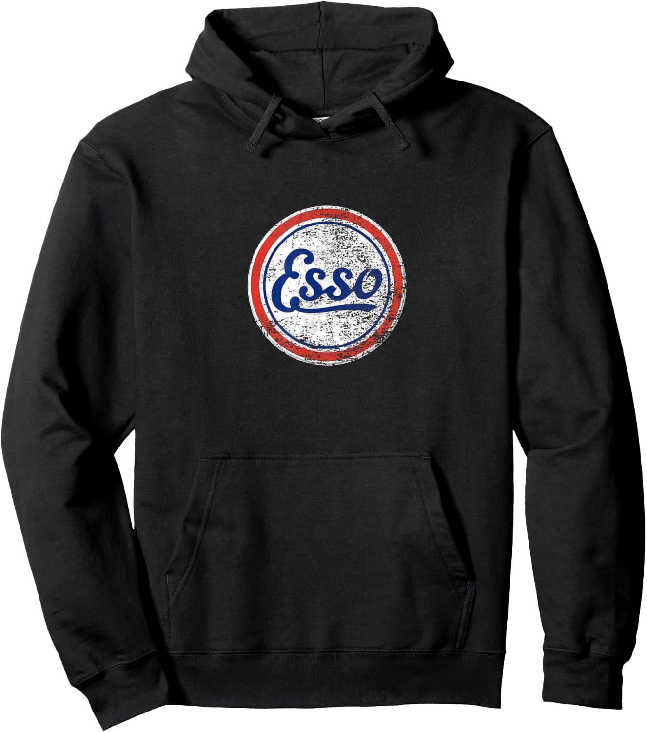Vintage Car ESSO Gas Station and Hoodie - Hoodie | Black