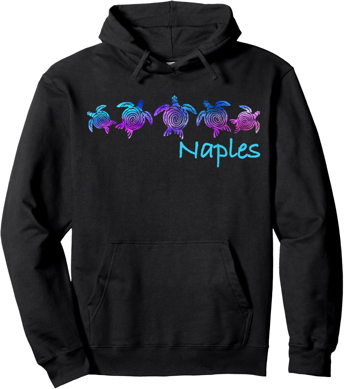 Naples, FL Beach Design / Tribal Turtle Gift Hoodie - Hoodie | Black
