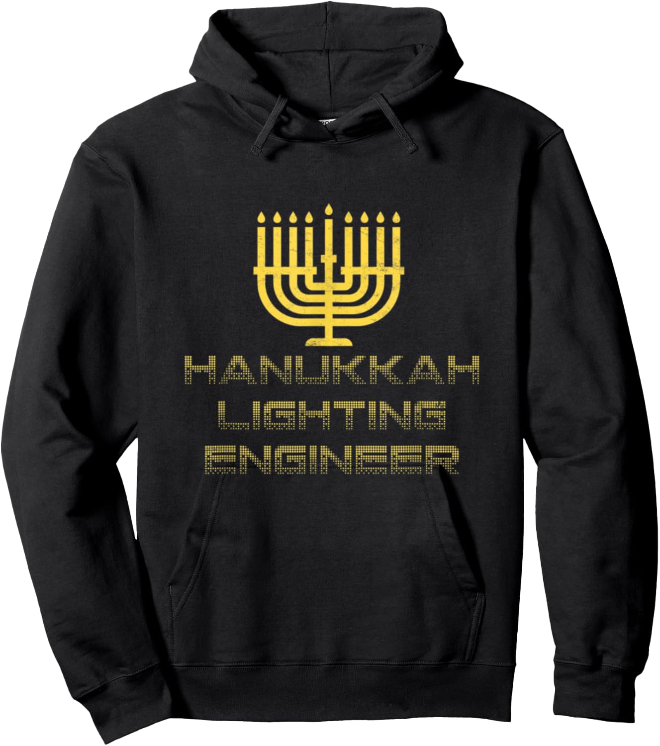 Hanukkah Lighting Engineer Funny Menorah Jewish Holiday Gift Hoodie - Hoodie | Black