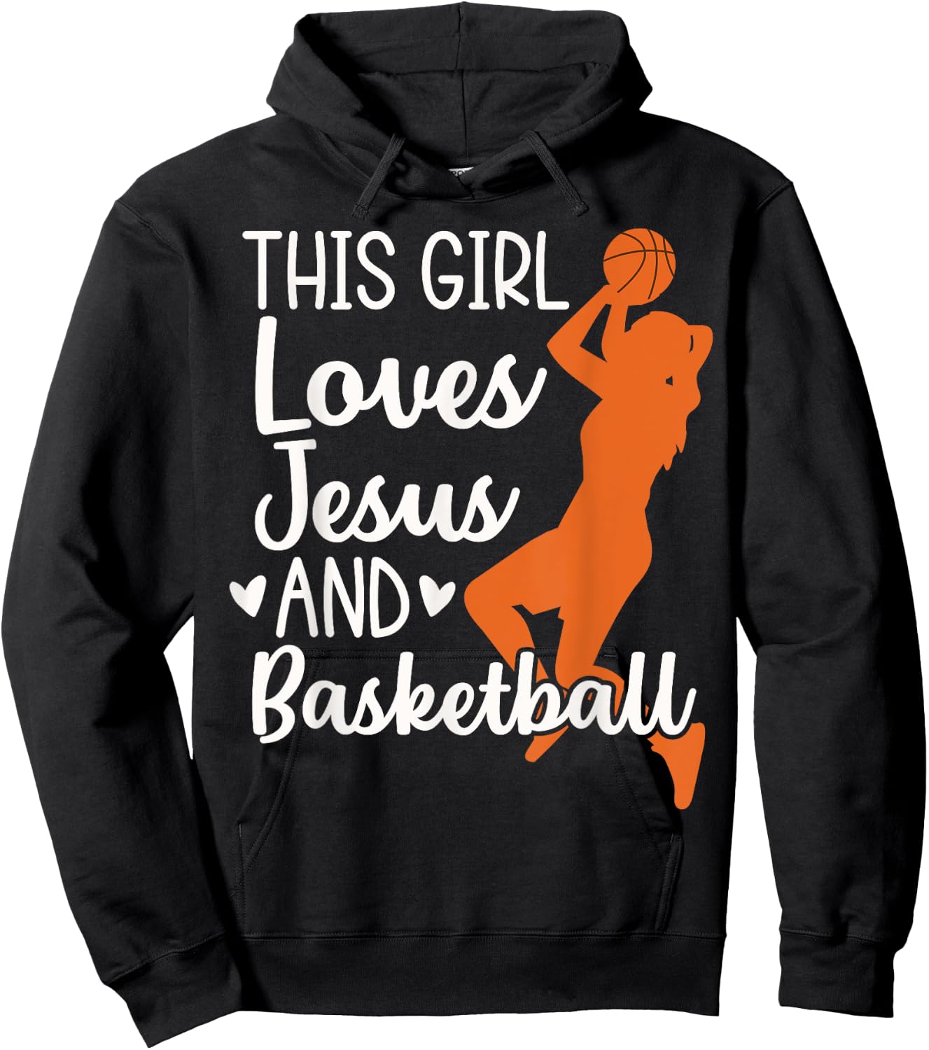 Christian Basketball, This Girl Loves Jesus & Basketball Hoodie - Hoodie | Black
