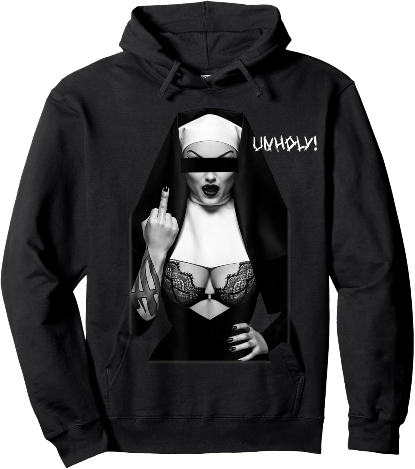 Sexy Unholy Nun Hoodie - Hoodie | Black