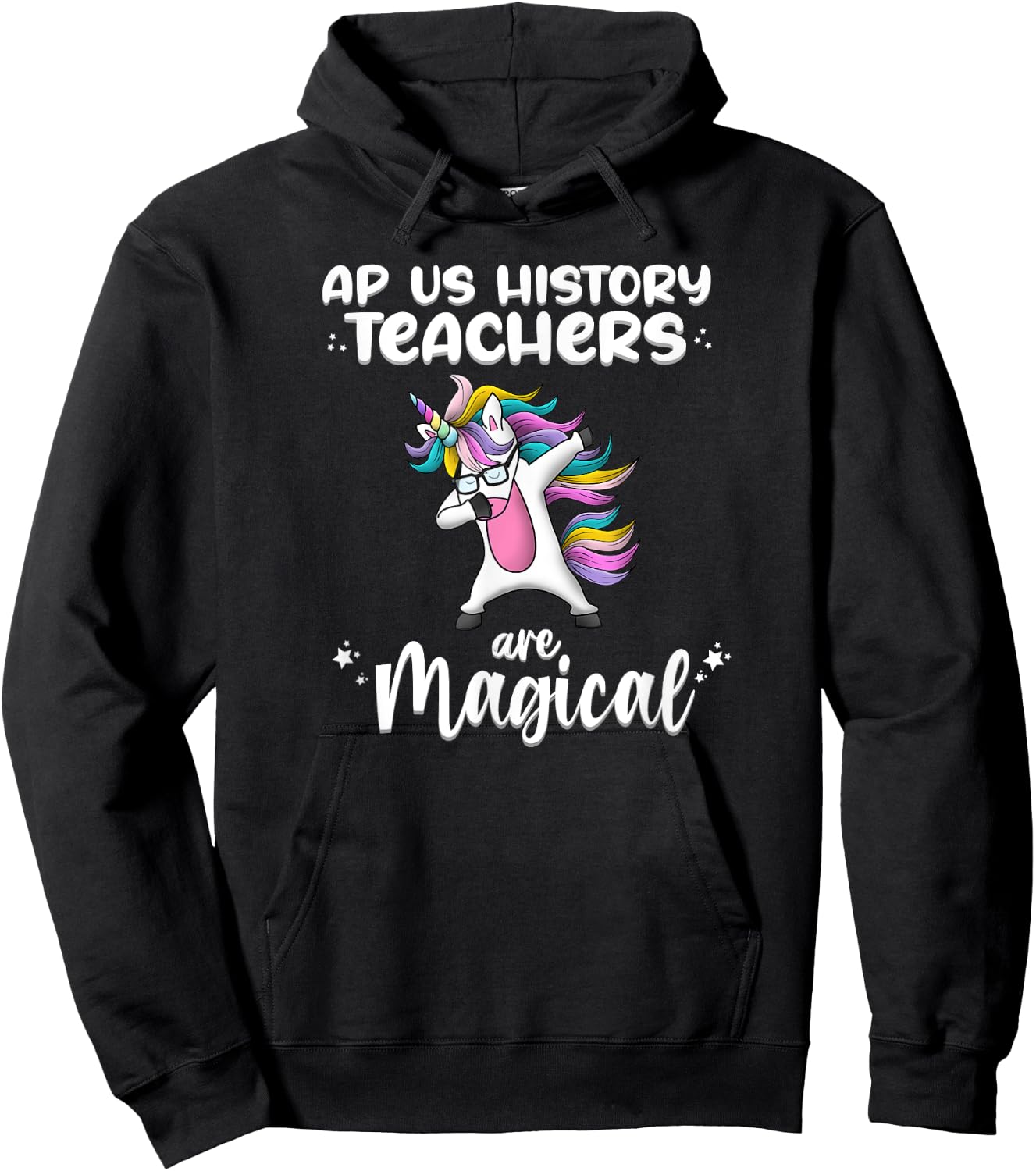 Unicorn Girl AP US History Teacher Gift Love Awesome Funny Hoodie - Hoodie | Black