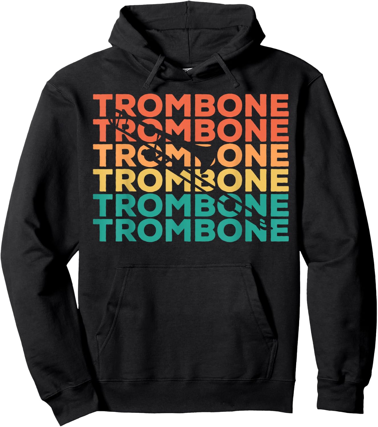 Retro Vintage Trombone Gift Trombone Players Hoodie - Hoodie | Black