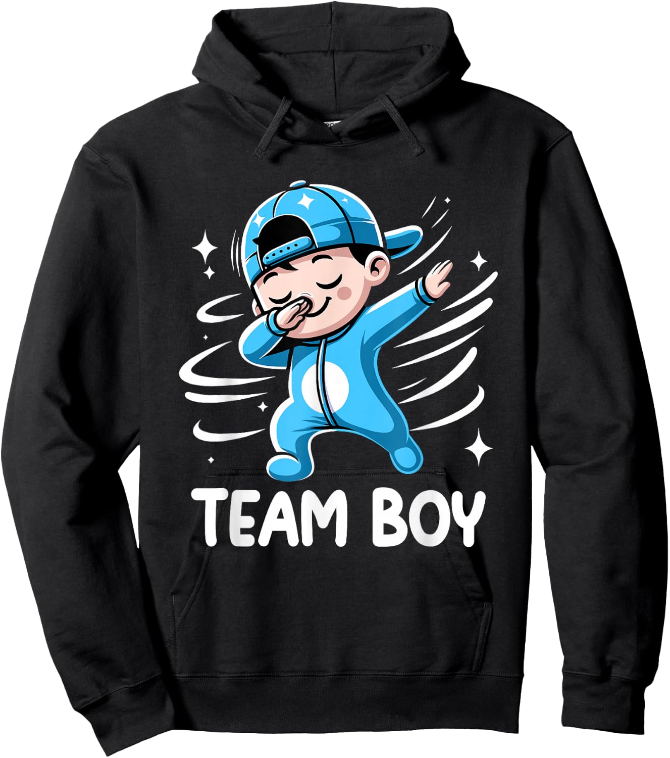 Gender Reveal Party Team Boy Baby Announcement Hoodie - Hoodie | Black