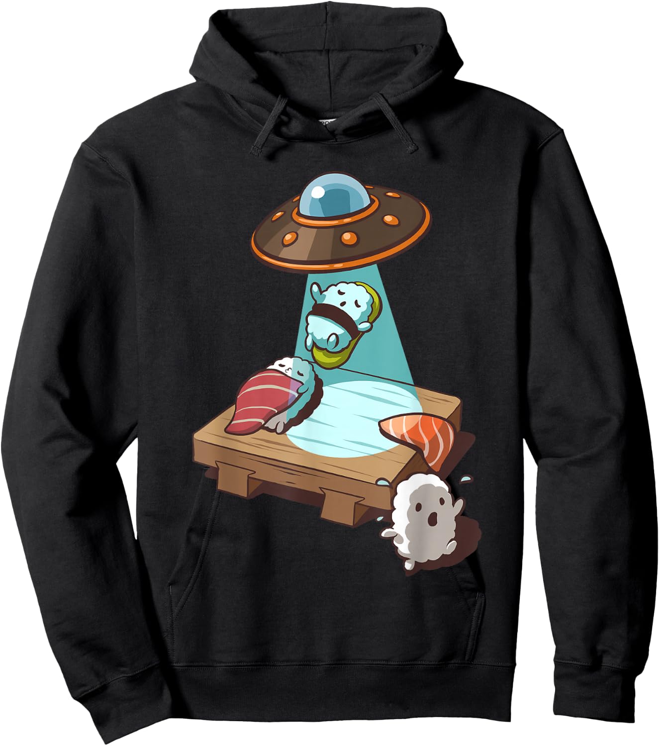 Sushi UFO Alien Abduction Hoodie - Hoodie | Black