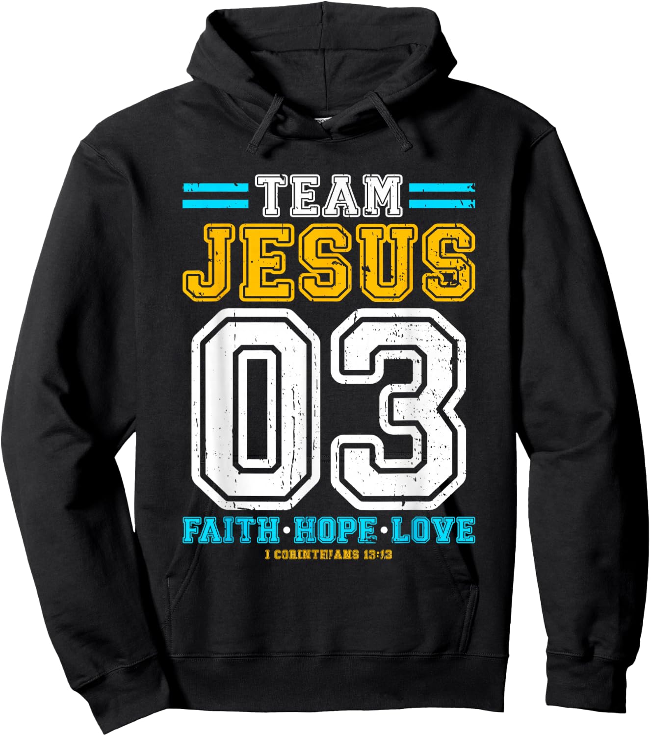 Christian - Team Jesus 03 Faith Hope Love Hoodie - Hoodie | Black