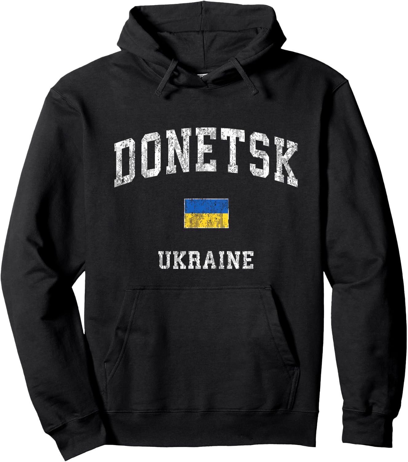 Donetsk Ukraine Vintage Athletic Sports Design Hoodie - Hoodie | Black