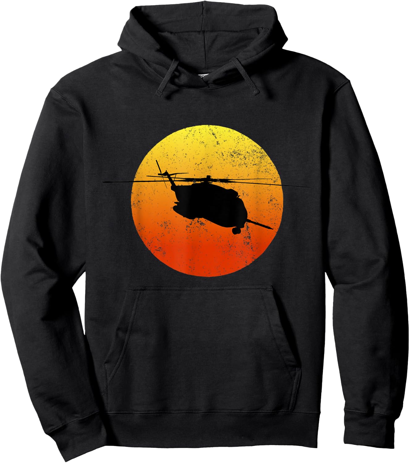 CH53 Super Stallion Silhouette Sunset Helicopter CH53 Hoodie - Hoodie | Black