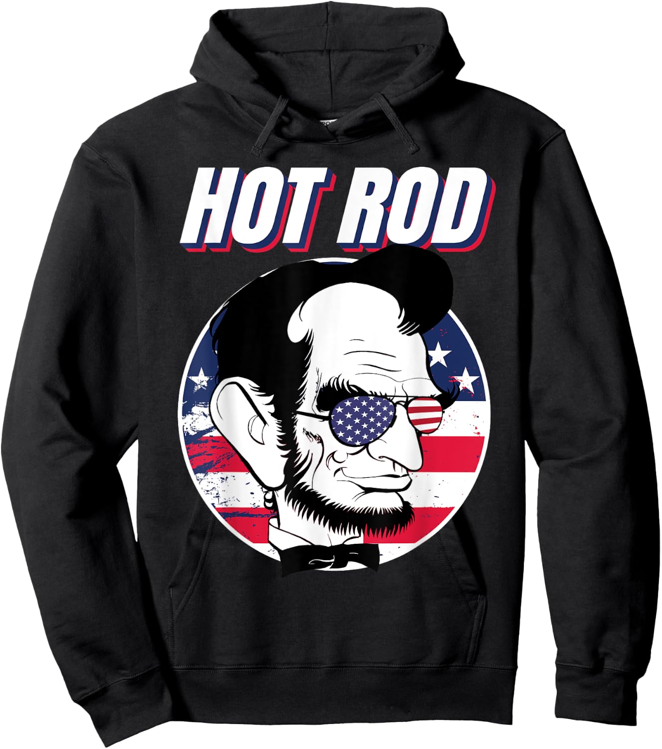 Hot Rod Abraham Lincoln Presidents Day Funny Muscle Car Hoodie - Hoodie | Black