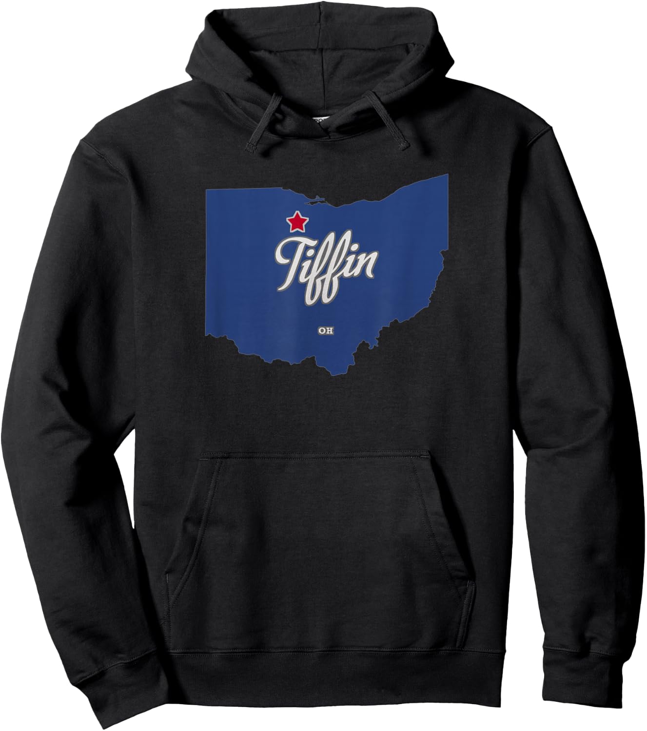 Tiffin Ohio OH Map Hoodie - Hoodie | Black
