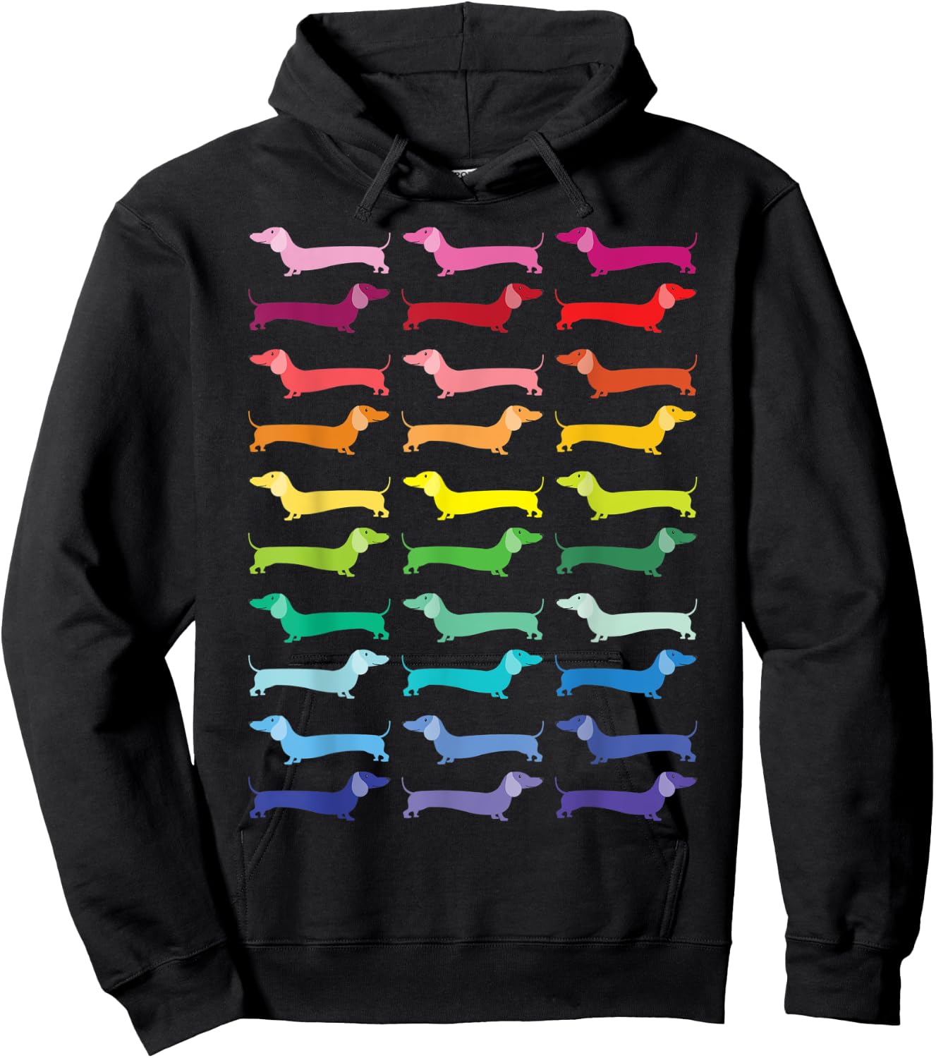 Colorful Dachshunds Hoodie - Hoodie | Black