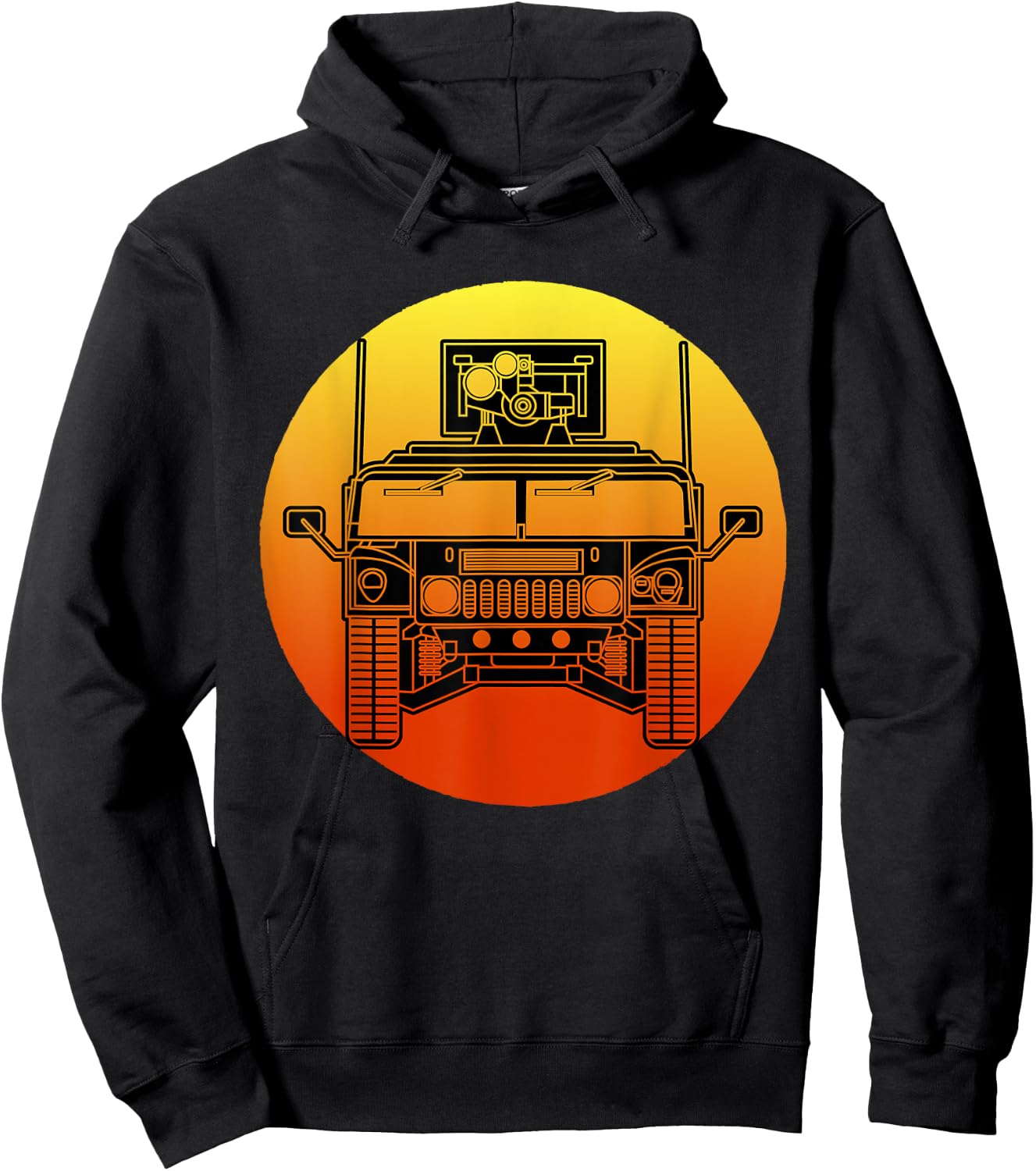 Retro Humvee Military Combat Vehicle HMMWV Humvee Hoodie - Hoodie | Black