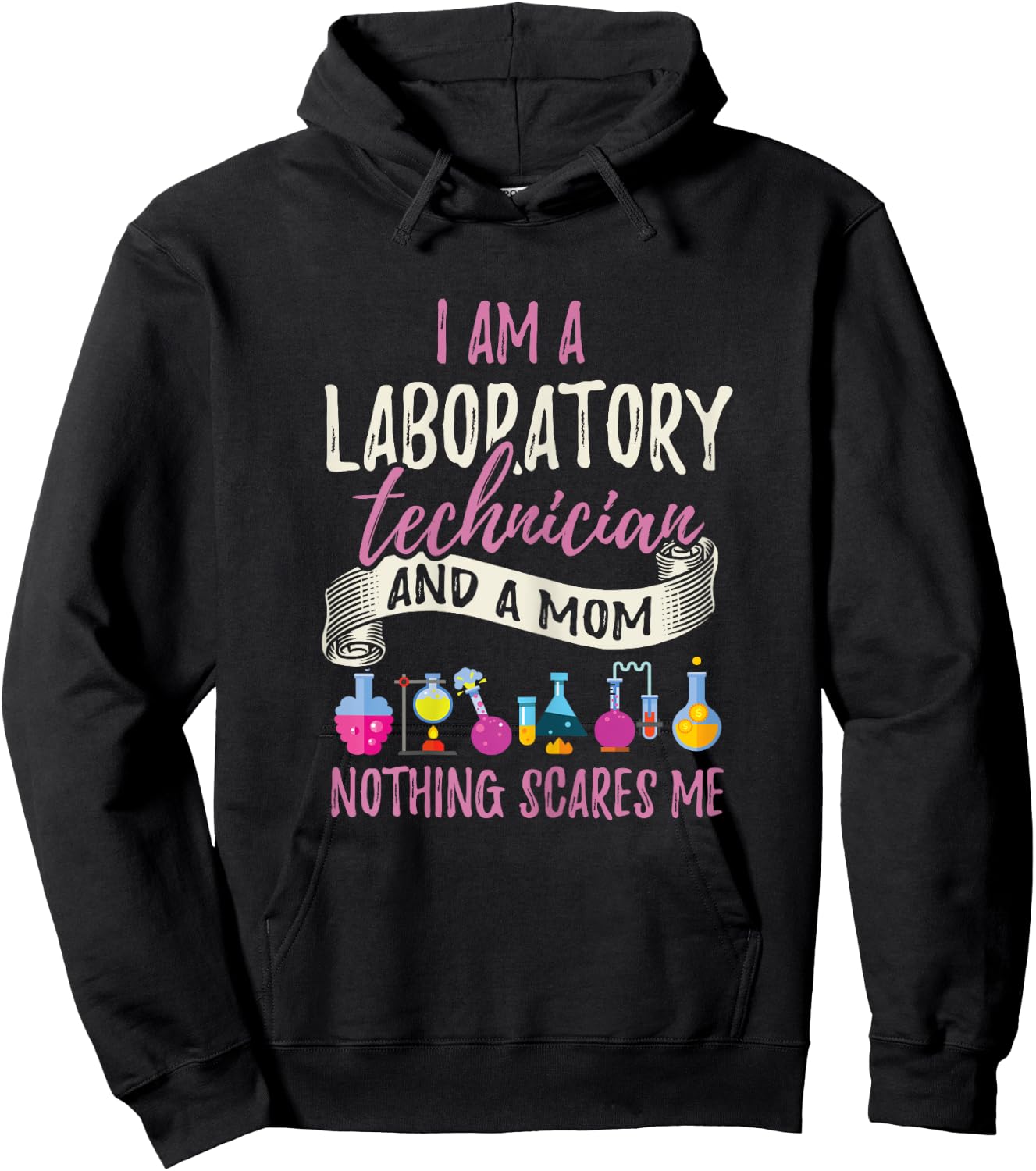 Laboratory Technician Mom Shirt Funny Lab Tech Mother Gift Hoodie - Hoodie | Black