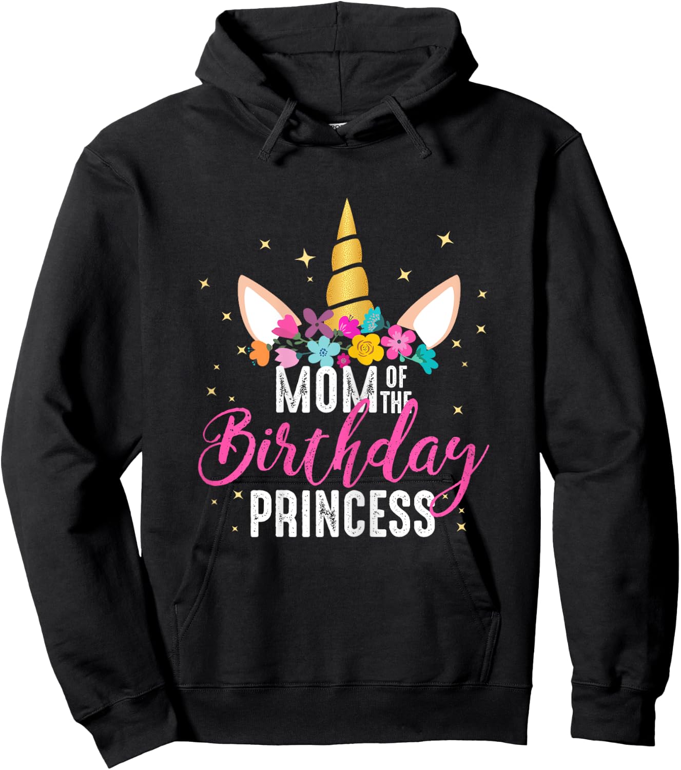 Mom Of The Birthday Princess Mother Gifts Unicorn Birthday Hoodie - Hoodie | Black
