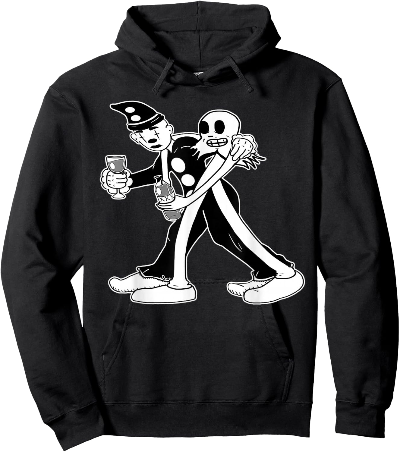 Urban Empyre Koko the Clown Ghost Buddy Gothic , Small, Black Hoodie - Hoodie | Black