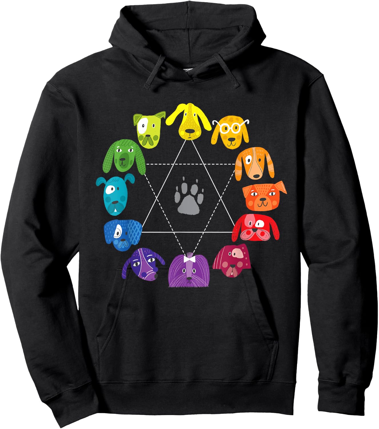 Unique Gifts for Artists by ADS Color Wheel Educational Art Teacher Dog Themed Artist Black Small Hoodie - Hoodie | Black
