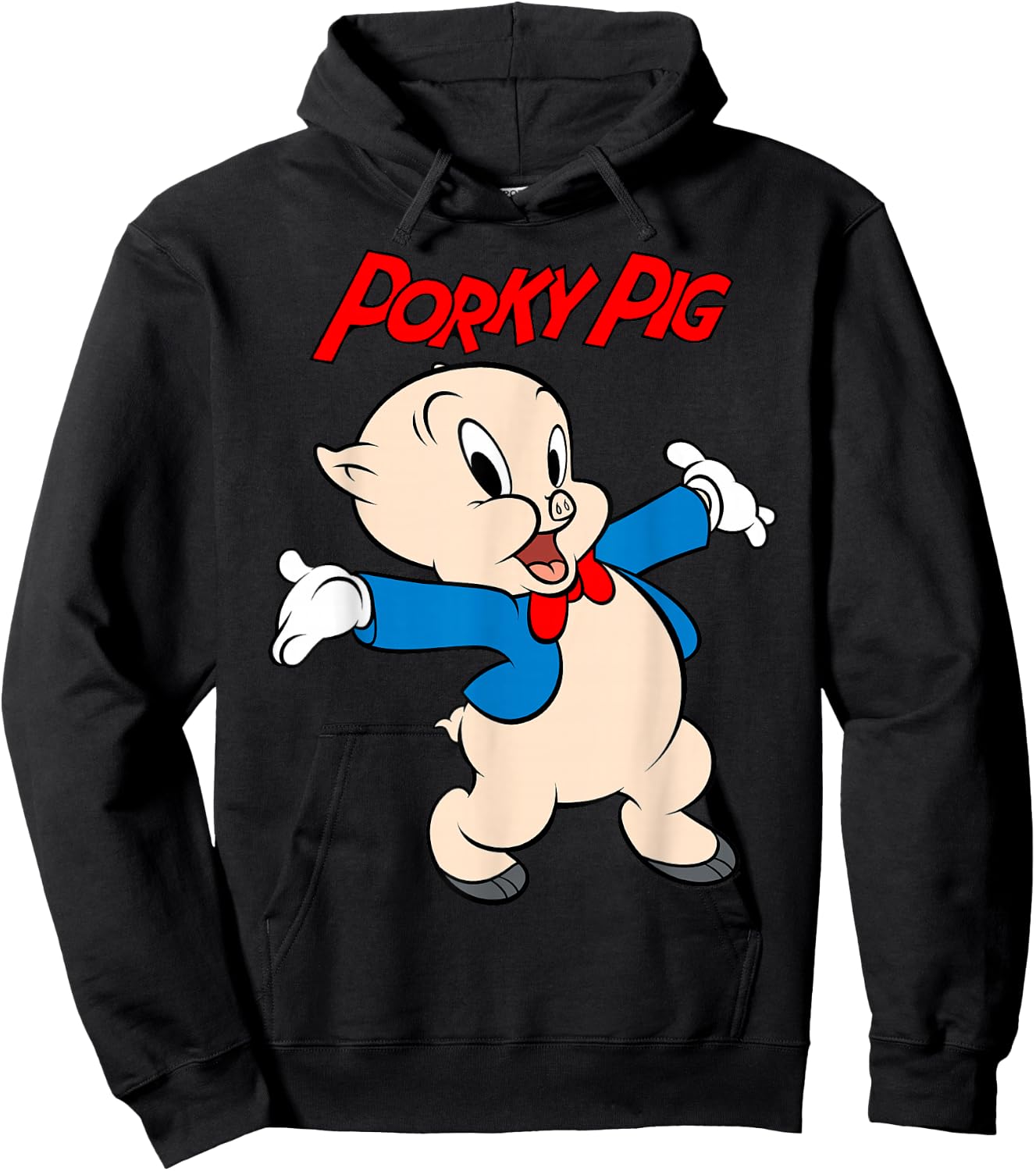 Looney Tunes Porky Pig Vintage Portrait Hoodie - Hoodie | Black