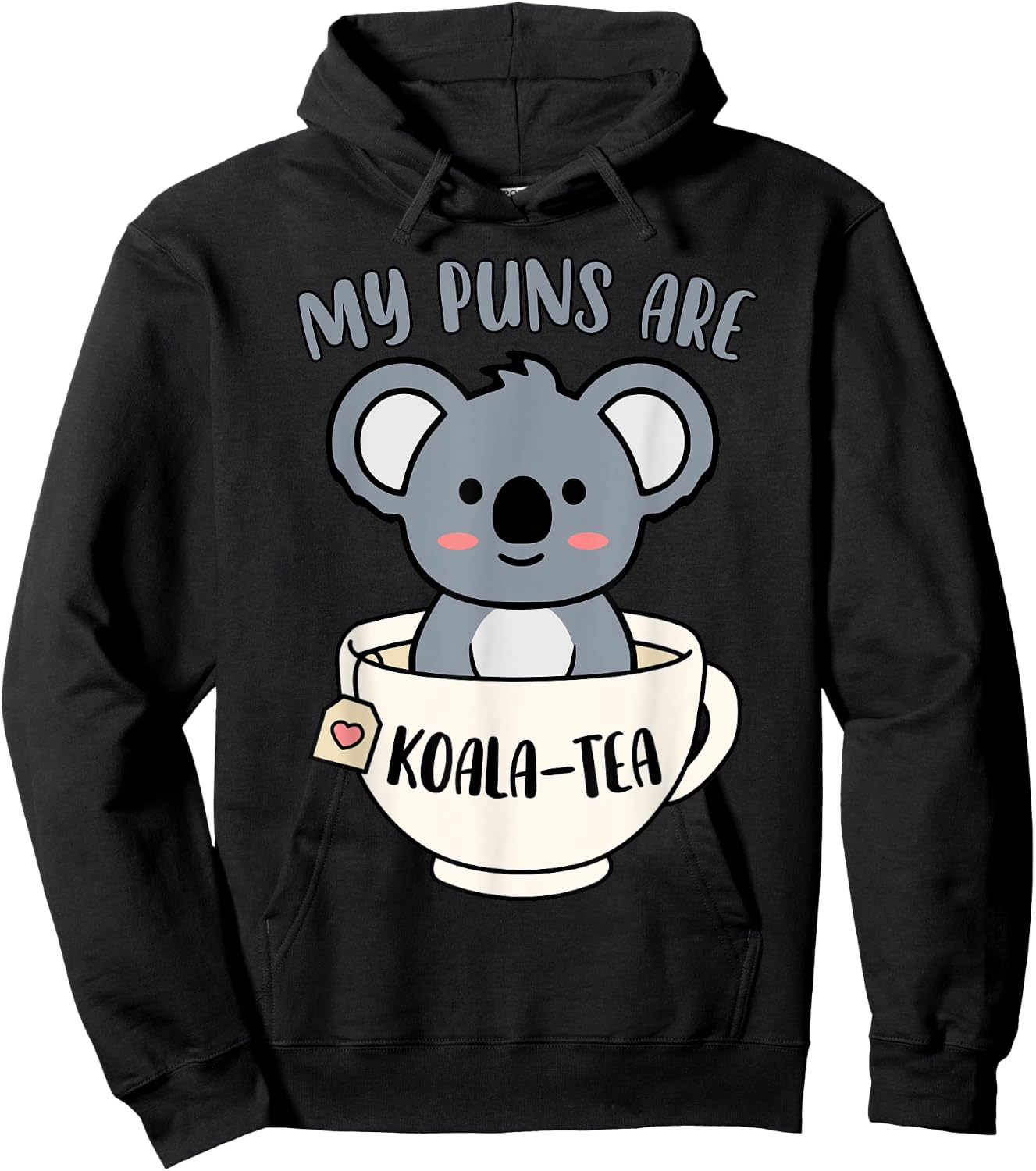 My Puns Are Koala Tea Funny Cute Koala Bear Animal Pun Hoodie - Hoodie | Black